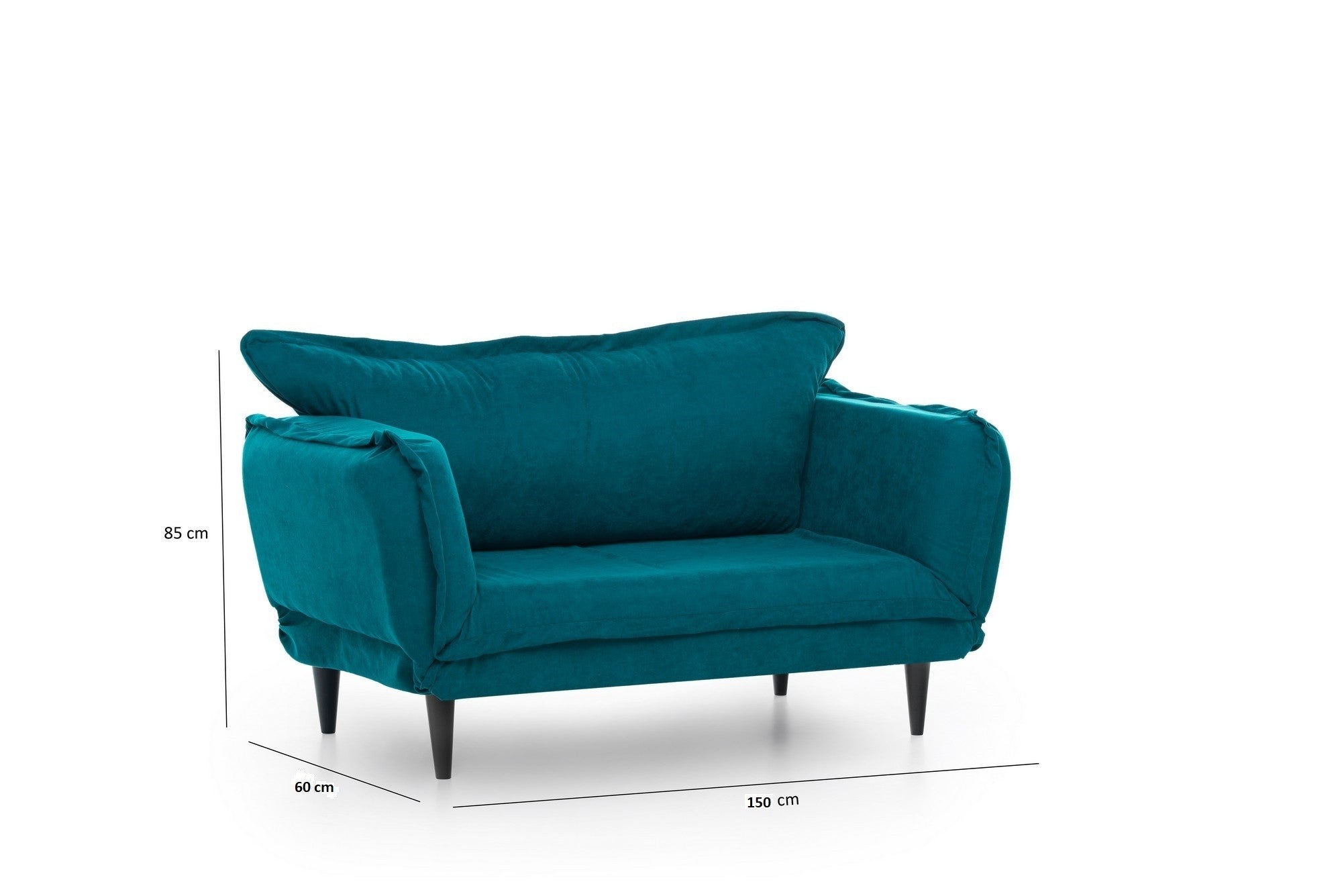 Erleben Sie das Vino Daybed in elegantem Petrolgrün – ein multifunktionales 2-Sitzer Sofa, das Stil und Komfort für Ihr Zuhause bietet.