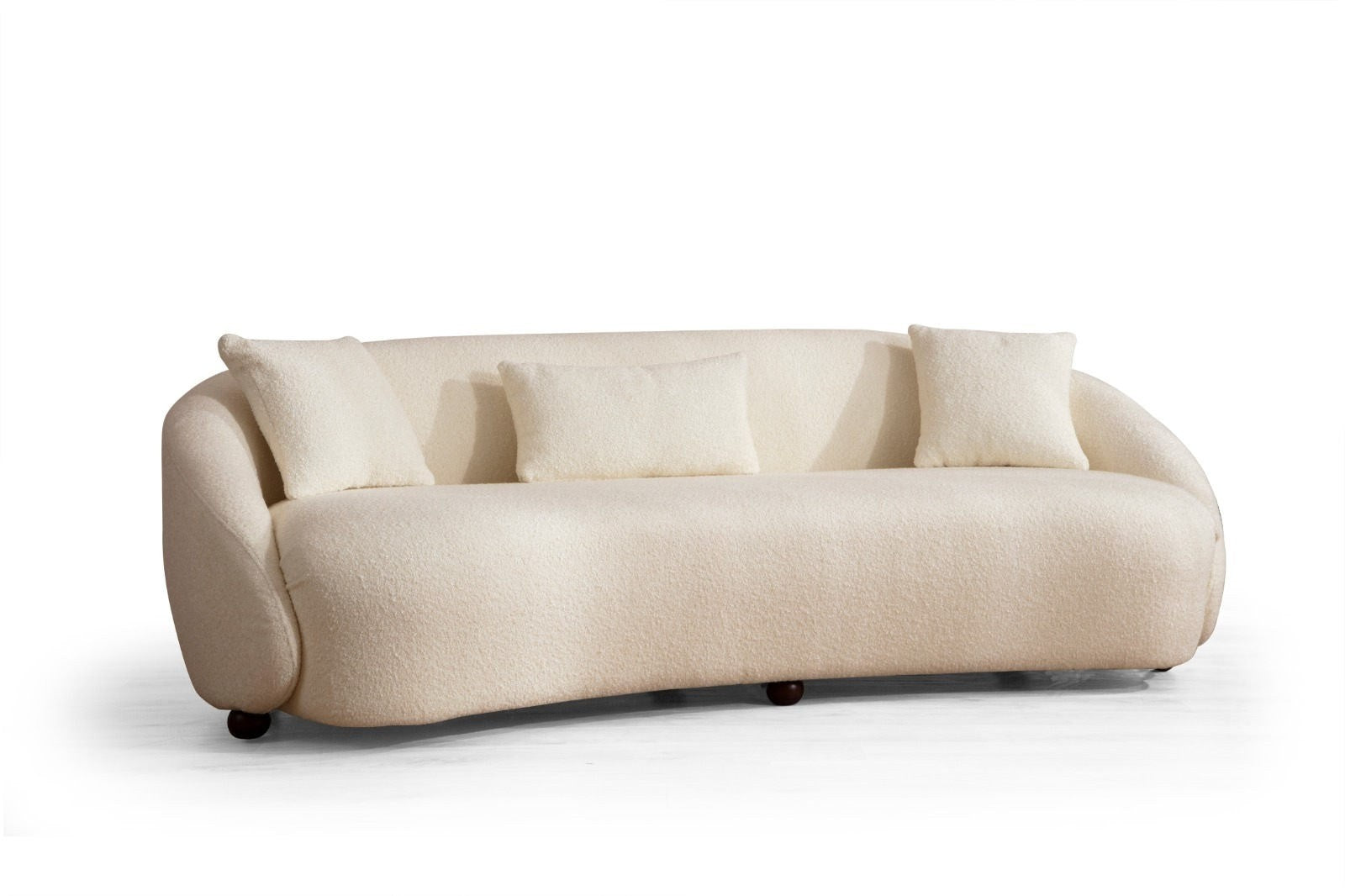 Napoli Cream Bouclette in Sahne präsentiert im Onlineshop von KAQTU Design AG. 3er Sofa ist von Atelier Del Sofa
