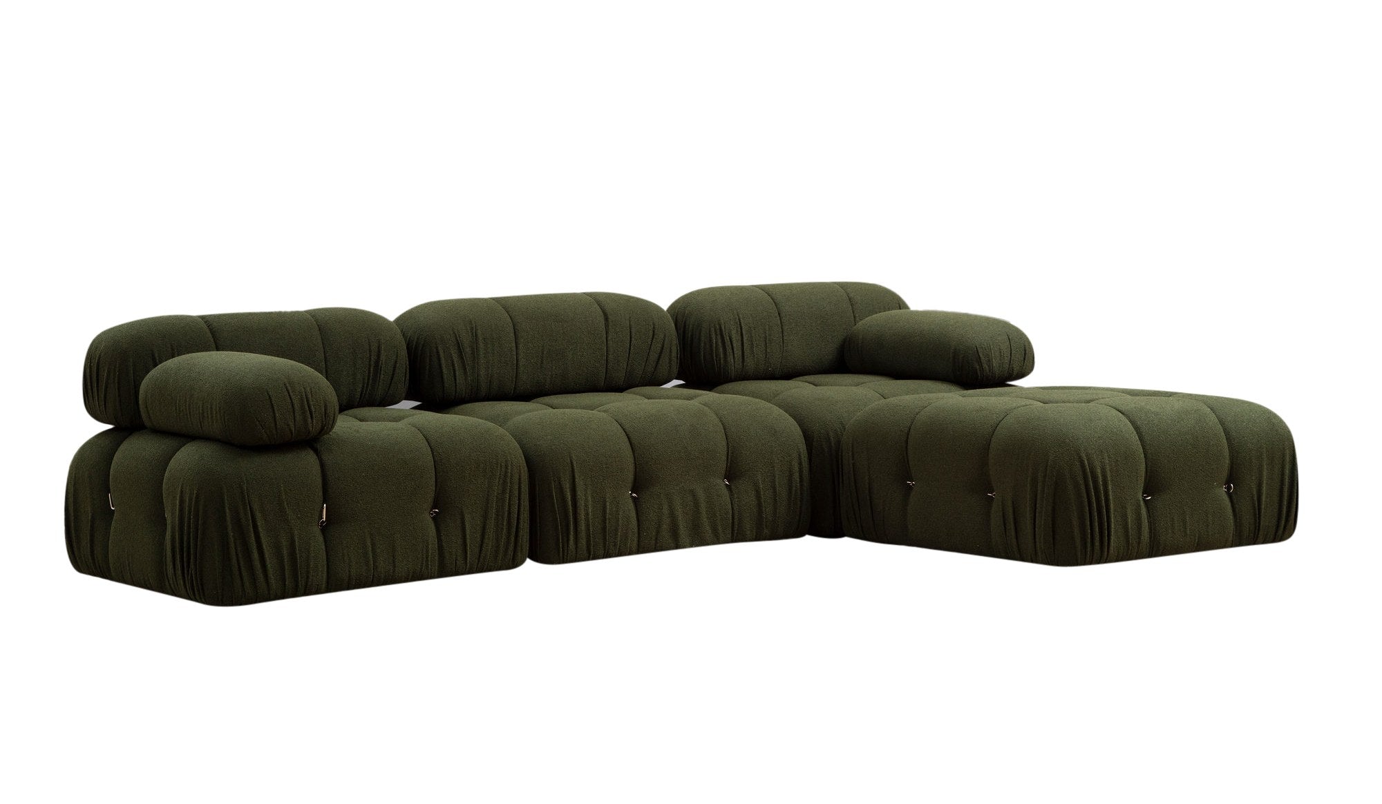 Bubble Green L1-O1-1R-PUF in Grün präsentiert im Onlineshop von KAQTU Design AG. Ecksofa ist von Atelier Del Sofa