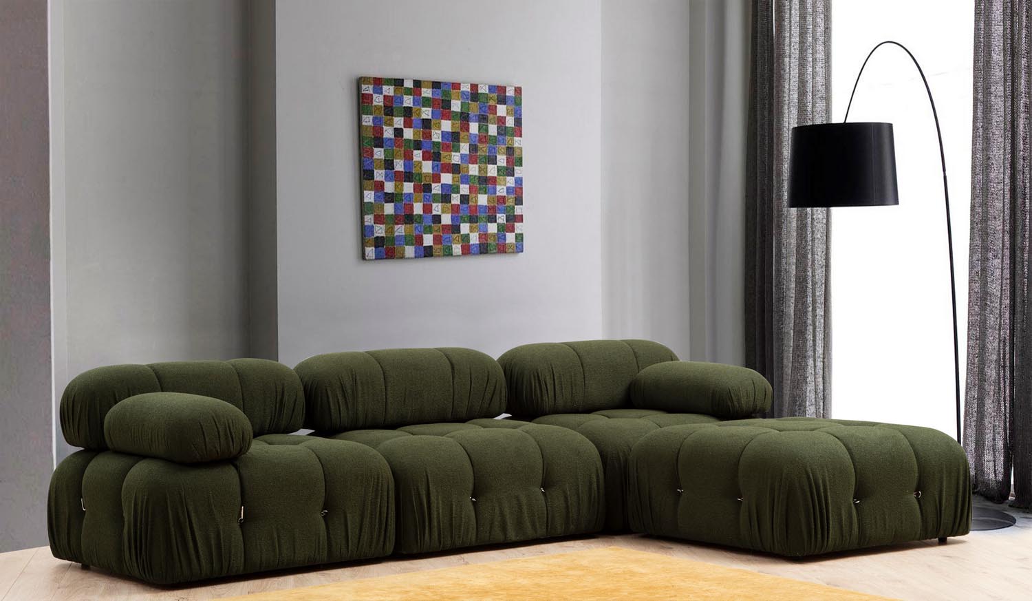 Entdecken Sie das stilvolle Bubble Green L1 Ecksofa von Atelier Del Sofa. Eleganz und Komfort vereint in einem einzigartigen Design für Ihr Zuhause.