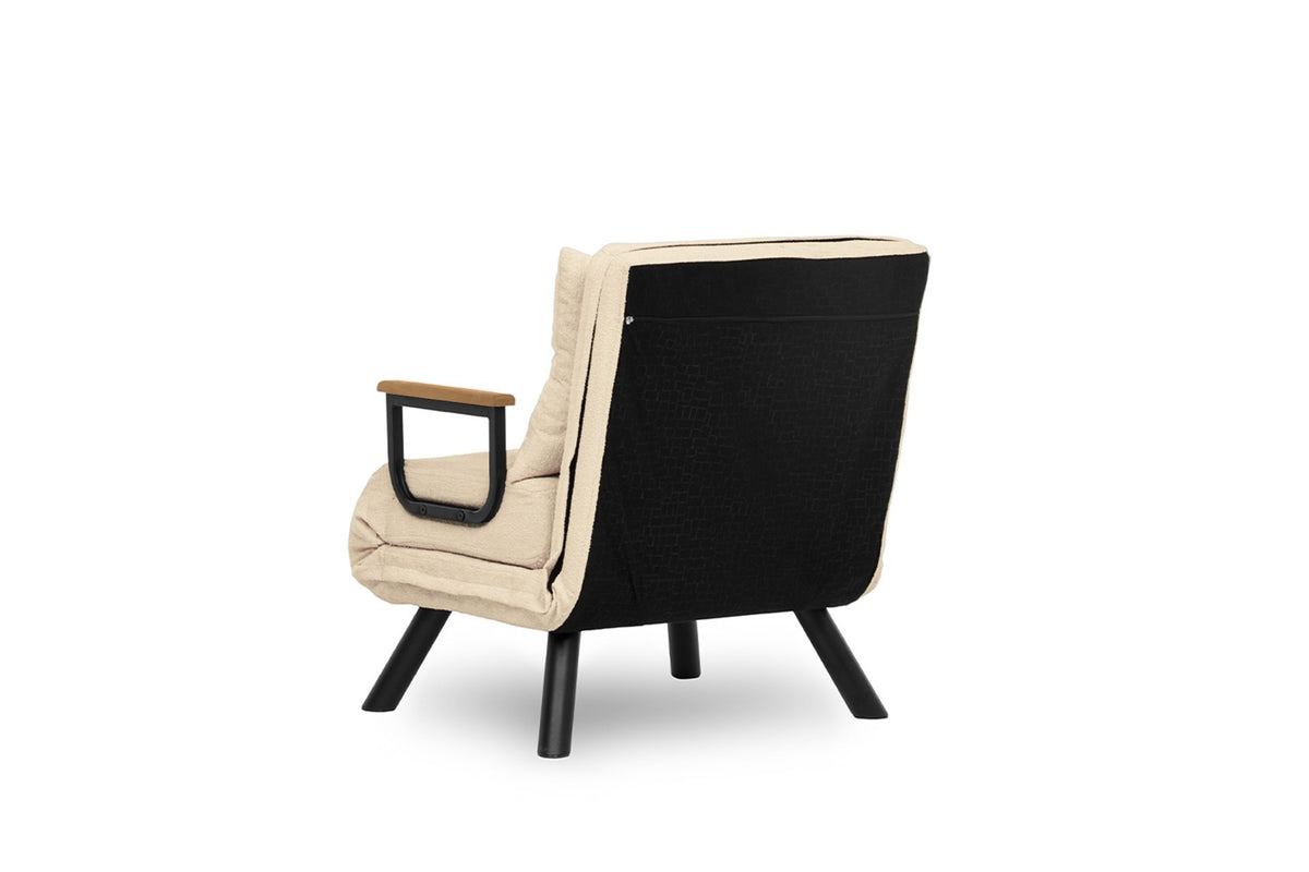 Sando Single Bettsofa - Sahne in Sahne präsentiert im Onlineshop von KAQTU Design AG. Bettsessel ist von Atelier Del Sofa