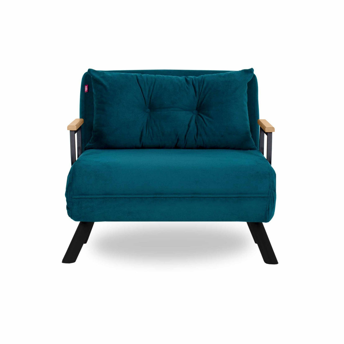 Sando Single Bettsofa - Petrolgrün in Petrolgrün präsentiert im Onlineshop von KAQTU Design AG. Bettsessel ist von Atelier Del Sofa