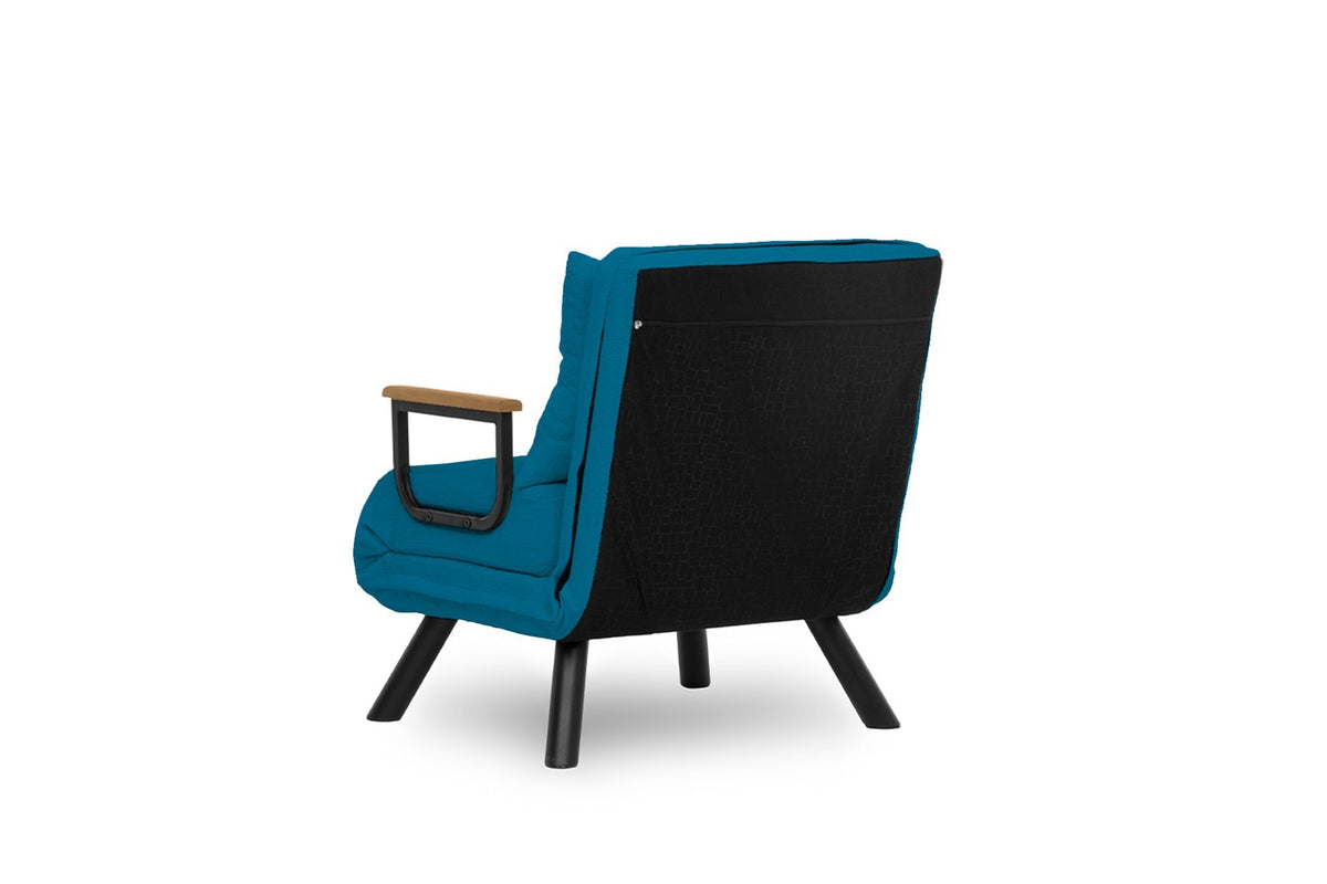 Sando Single Bettsofa - Petrolgrün in Petrolgrün präsentiert im Onlineshop von KAQTU Design AG. Bettsessel ist von Atelier Del Sofa