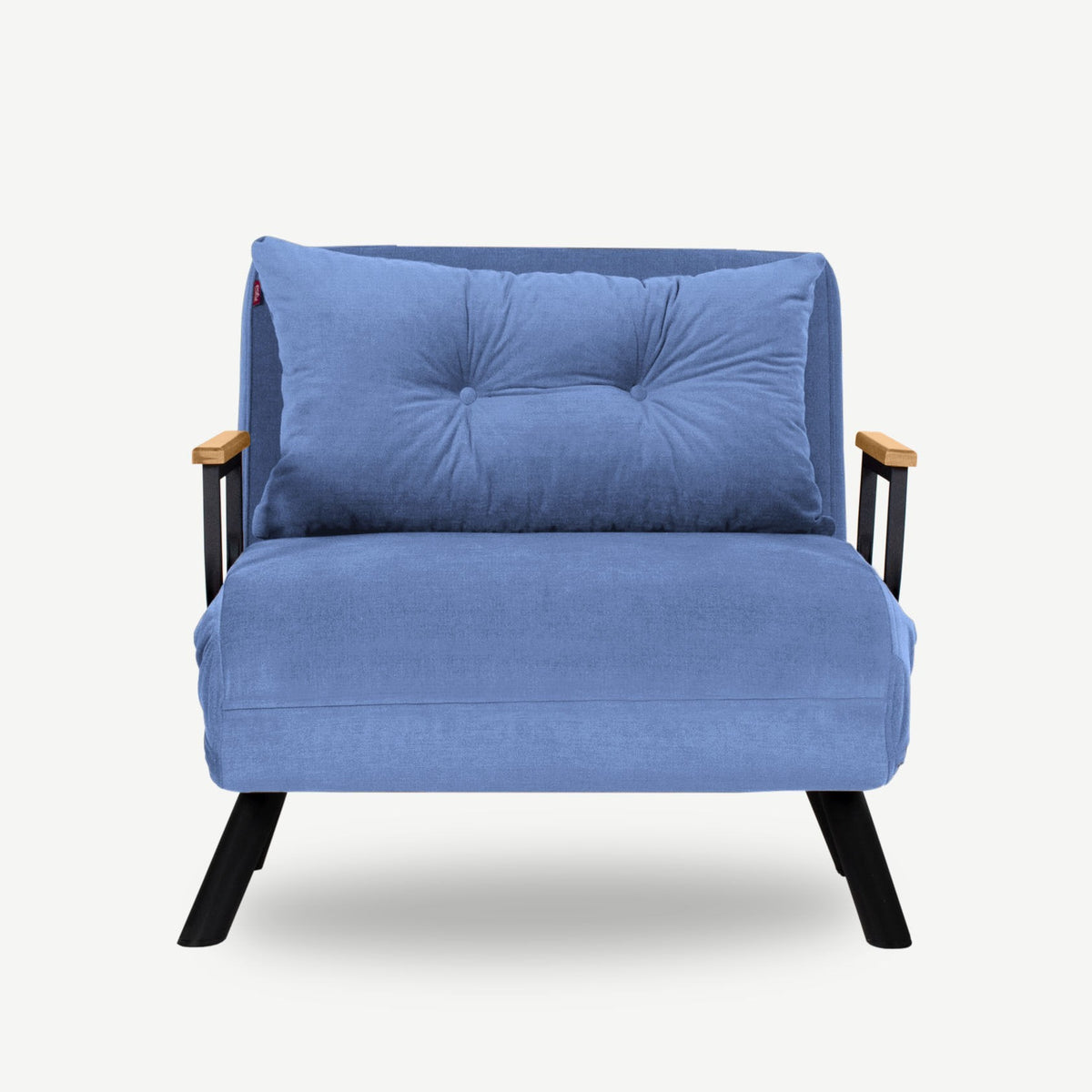 Sando Single Bettsofa - Blau in Blau präsentiert im Onlineshop von KAQTU Design AG. Bettsessel ist von Atelier Del Sofa