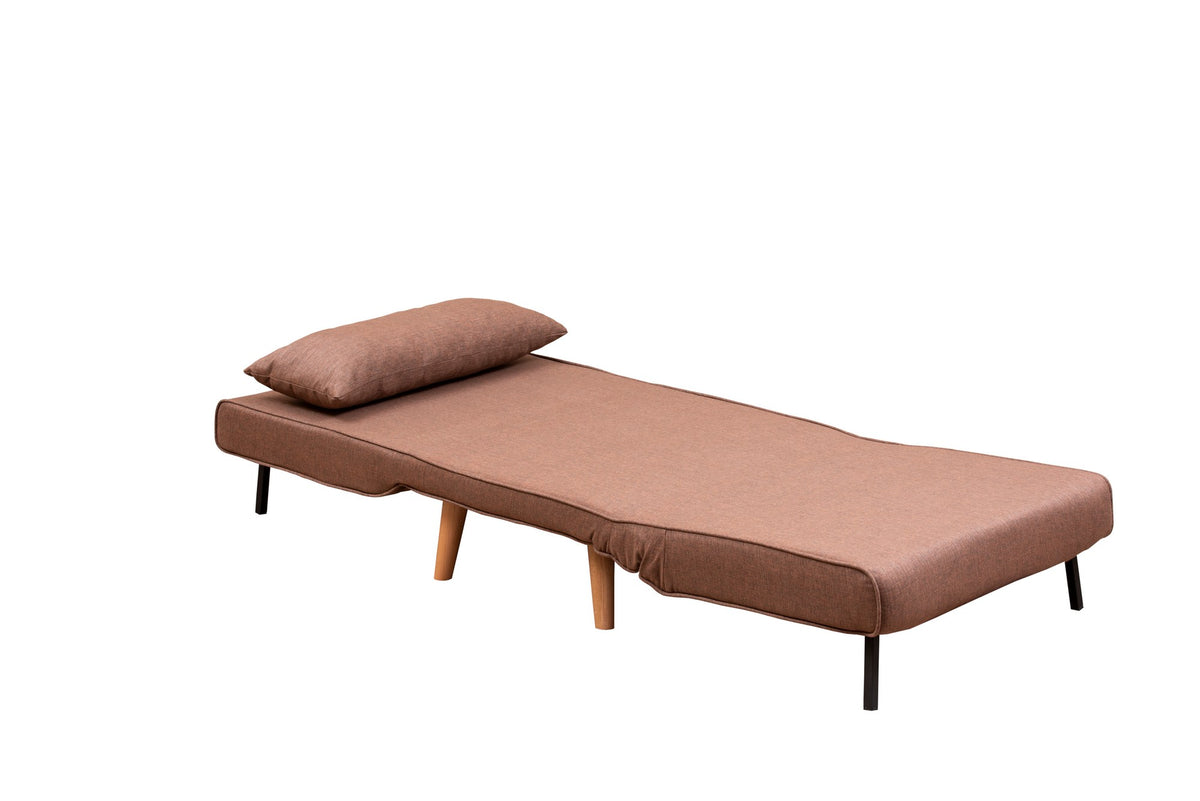 Folde Single Bettsofa - Braun in Braun präsentiert im Onlineshop von KAQTU Design AG. Bettsessel ist von Atelier Del Sofa