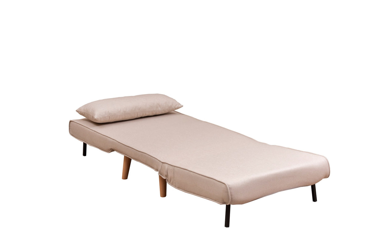 Folde Single Bettsofa - Sahne in Sahne präsentiert im Onlineshop von KAQTU Design AG. Bettsessel ist von Atelier Del Sofa