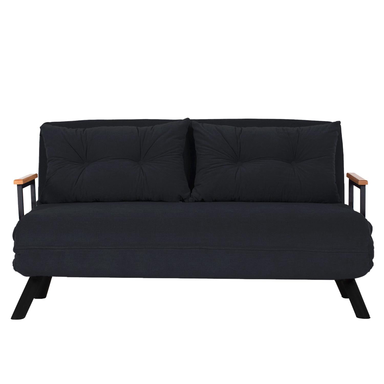 Entdecken Sie das Sando 2-Sitzer Schlafsofa in elegantem Schwarz – ideal für stilvolle Entspannung und vielseitige Nutzung in jedem Raum.