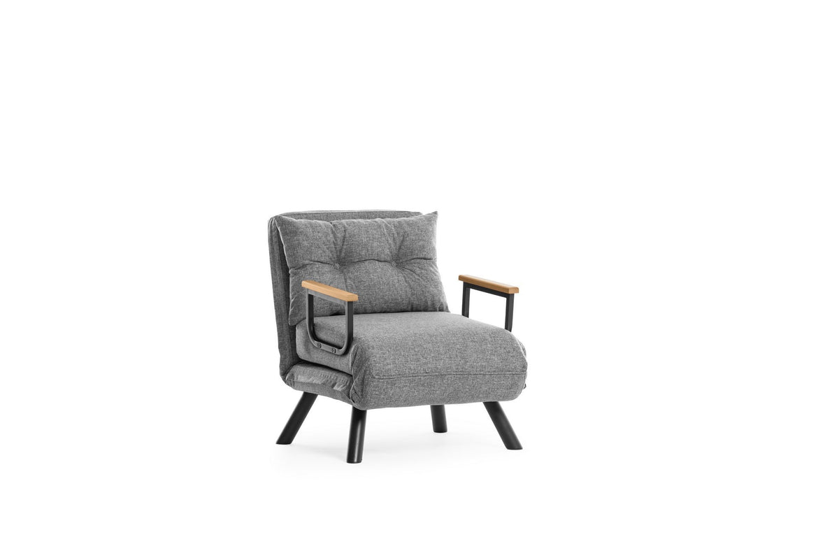 Sando Single Bettsofa - Hellgrau in Hellgrau präsentiert im Onlineshop von KAQTU Design AG. Bettsessel ist von Atelier Del Sofa