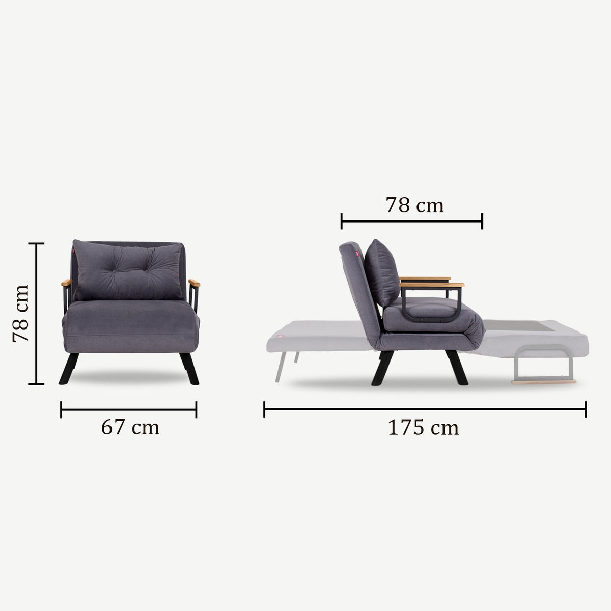 Sando Single Bettsofa - Hellgrau in Hellgrau präsentiert im Onlineshop von KAQTU Design AG. Bettsessel ist von Atelier Del Sofa