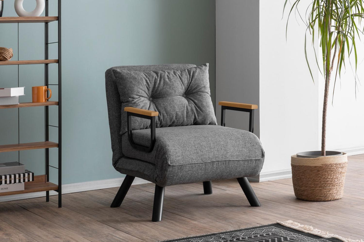 Sando Single Bettsofa - Hellgrau in Hellgrau präsentiert im Onlineshop von KAQTU Design AG. Bettsessel ist von Atelier Del Sofa