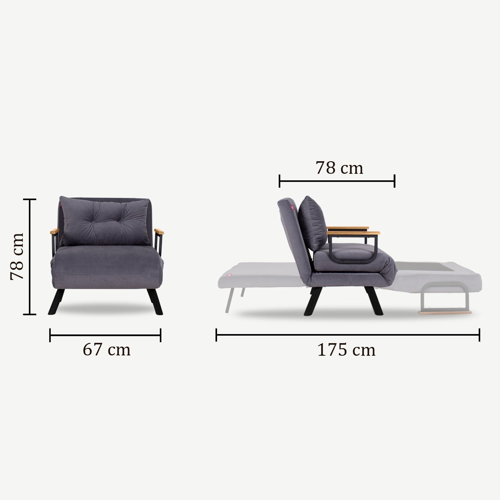 Sando Single Bettsofa - Hellbraun in Hellbraun präsentiert im Onlineshop von KAQTU Design AG. Bettsessel ist von Atelier Del Sofa
