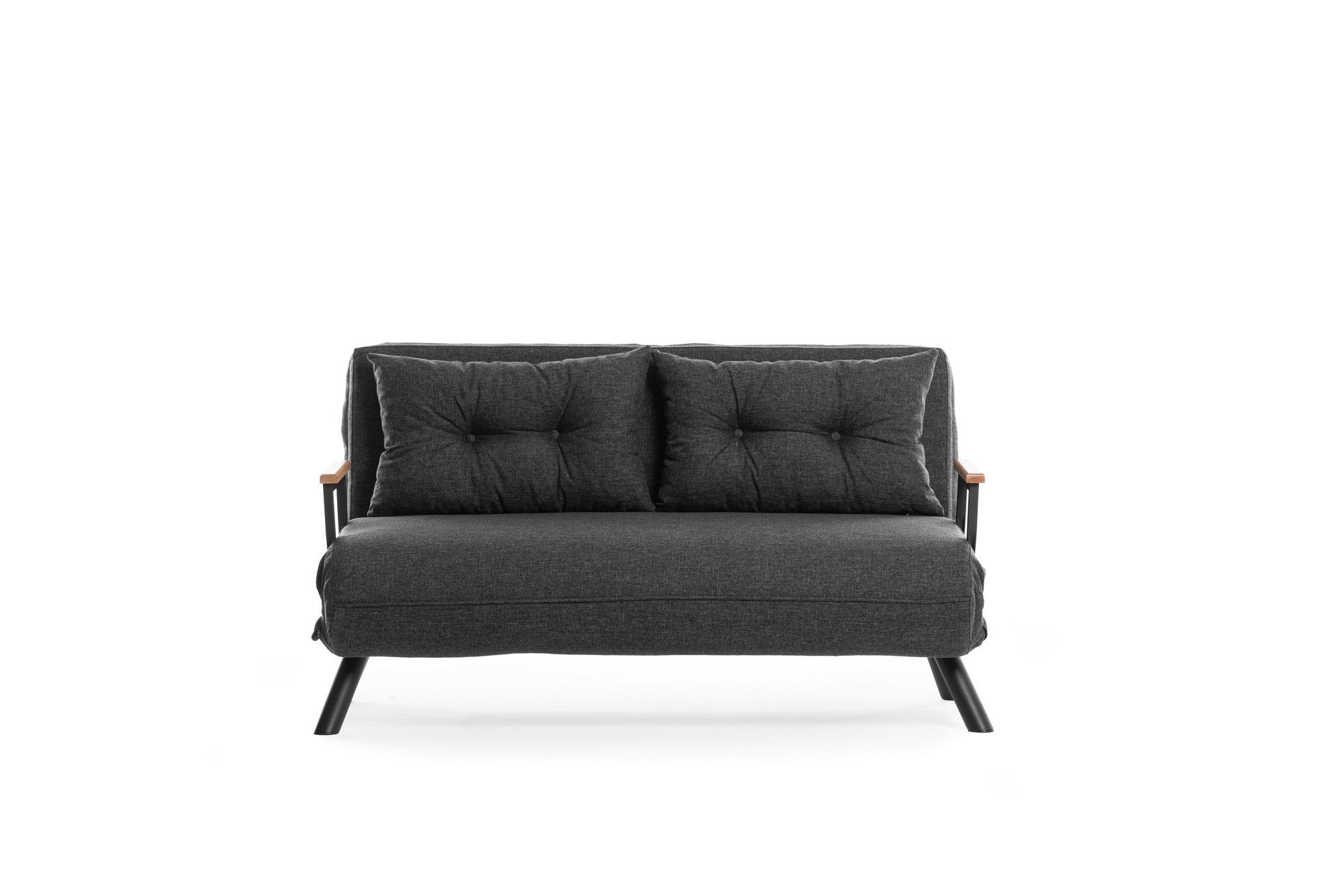 Erleben Sie das Sando 2 Bettsofa in Dunkelgrau von Atelier Del Sofa – stilvoll, komfortabel und ideal für kleine Räume. Perfekt für Übernachtungsgäste!