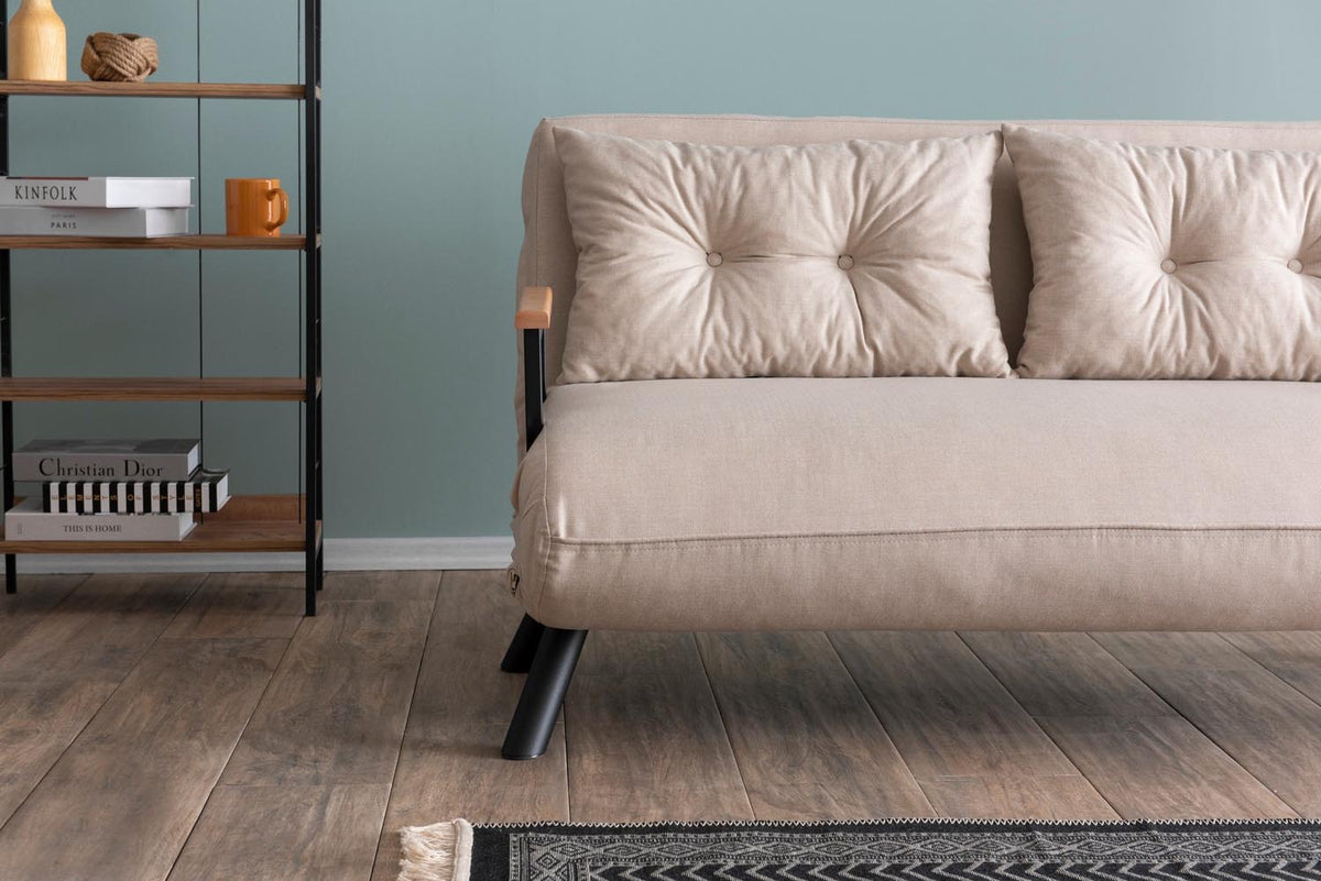 Sando 2 Bettsofa - Sahne in Sahne präsentiert im Onlineshop von KAQTU Design AG. Bettsofa ist von Atelier Del Sofa