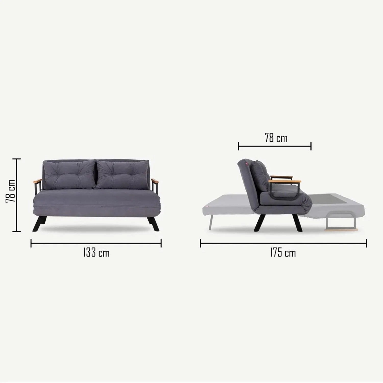 Sando 2 Bettsofa - Hellbraun in Hellbraun präsentiert im Onlineshop von KAQTU Design AG. Bettsofa ist von Atelier Del Sofa
