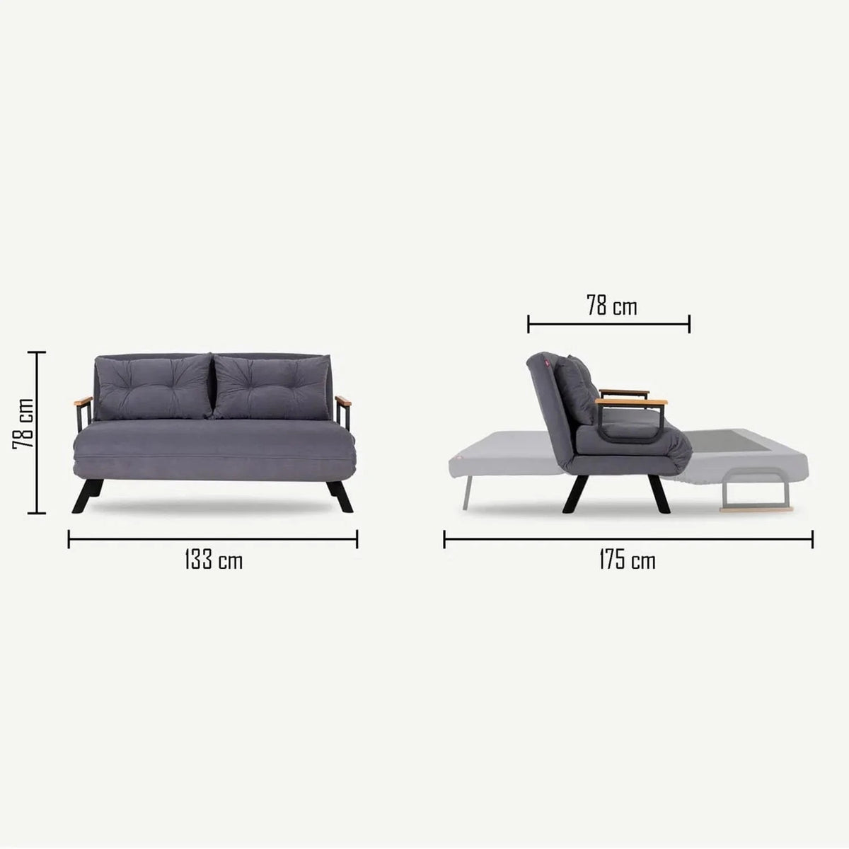 Sando 2 Bettsofa - Hellbraun in Hellbraun präsentiert im Onlineshop von KAQTU Design AG. Bettsofa ist von Atelier Del Sofa