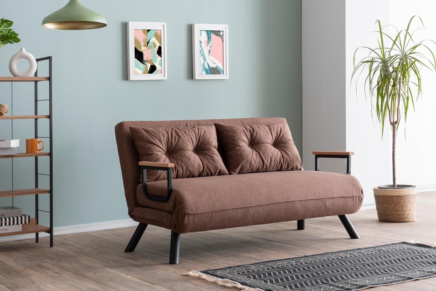 Erleben Sie das Sando 2-Sitzer Schlafsofa in Hellbraun von Atelier Del Sofa – die perfekte Kombination aus Eleganz, Funktionalität und Komfort für Ihr Zuhause.