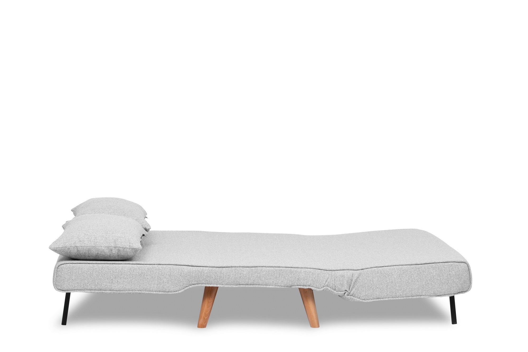 Das Folde 2 Bettsofa in stilvollem Grau vereint Komfort und Funktionalität. Perfekt für kleine Räume, bietet es eine gemütliche Sitz- und Schlafgelegenheit.
