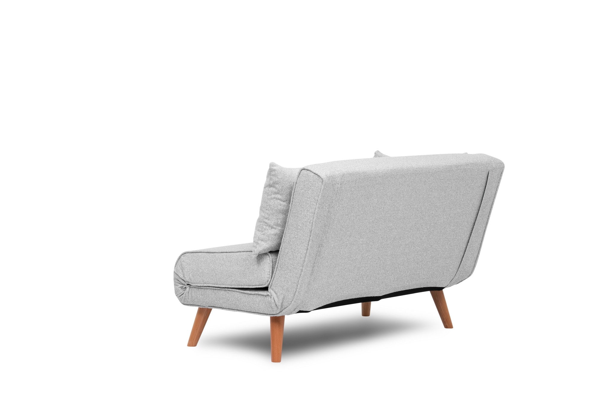 Das Folde 2 Bettsofa in stilvollem Grau vereint Komfort und Funktionalität. Perfekt für kleine Räume, bietet es eine anpassbare Rückenlehne und luxuriösen Teddy-Stoff.