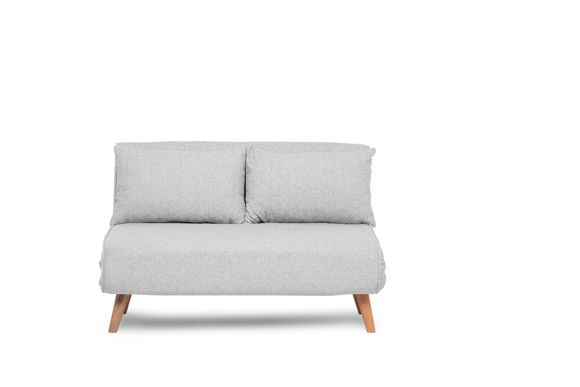 Das Folde 2 Bettsofa in elegantem Grau kombiniert Komfort und Vielseitigkeit. Ideal für kleine Räume, bietet es eine anpassbare Rückenlehne und luxuriösen Sitzkomfort.