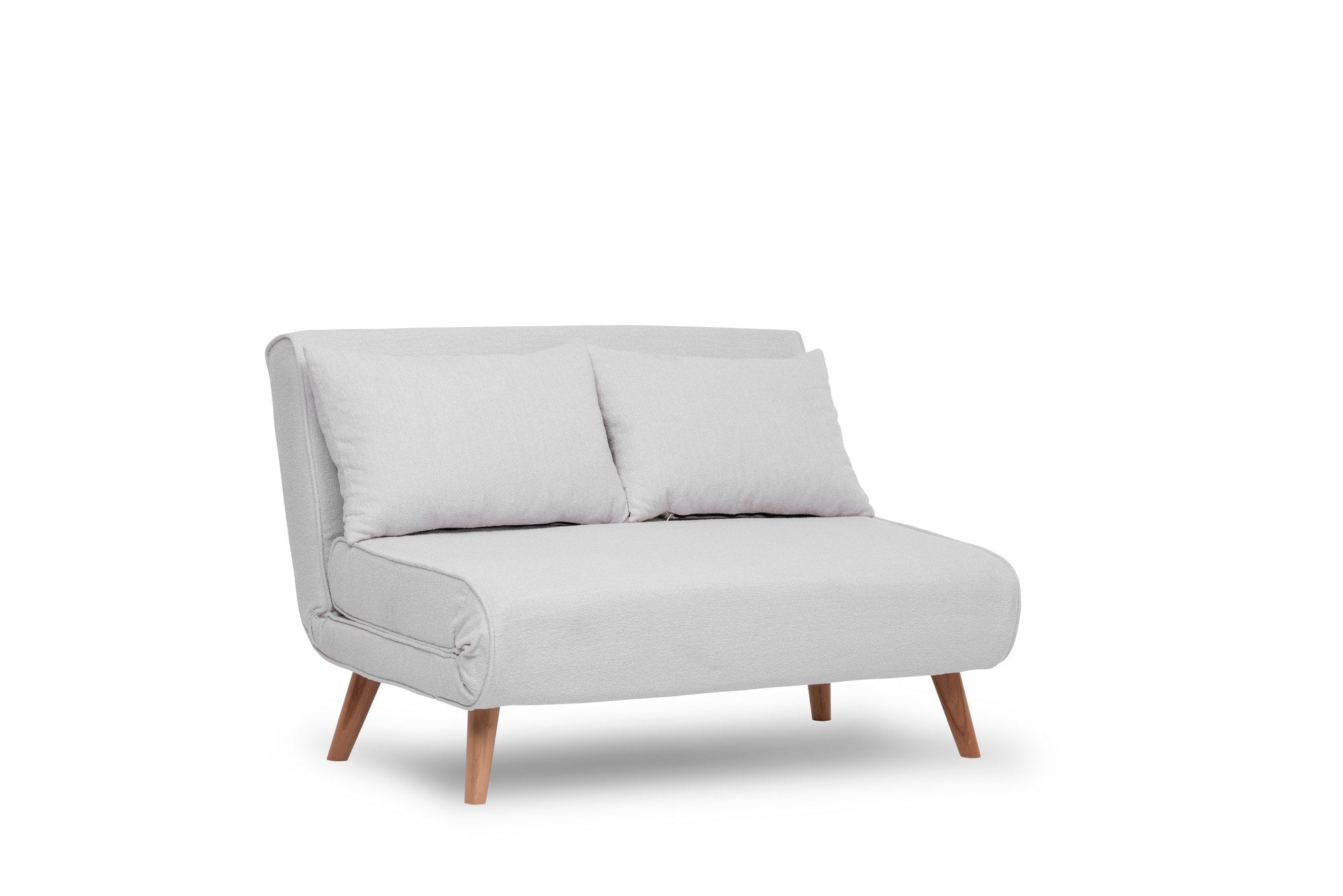 Folde 2-Seater - Teddy Fabric - White in Weiss präsentiert im Onlineshop von KAQTU Design AG. Bettsofa ist von Atelier Del Sofa