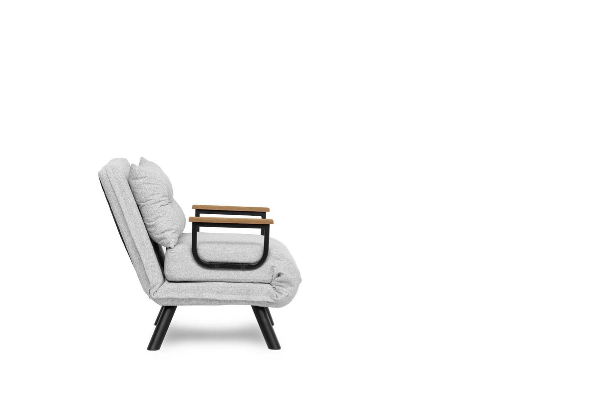 Sando Single Bettsofa - Grau in Grau präsentiert im Onlineshop von KAQTU Design AG. Bettsessel ist von Atelier Del Sofa