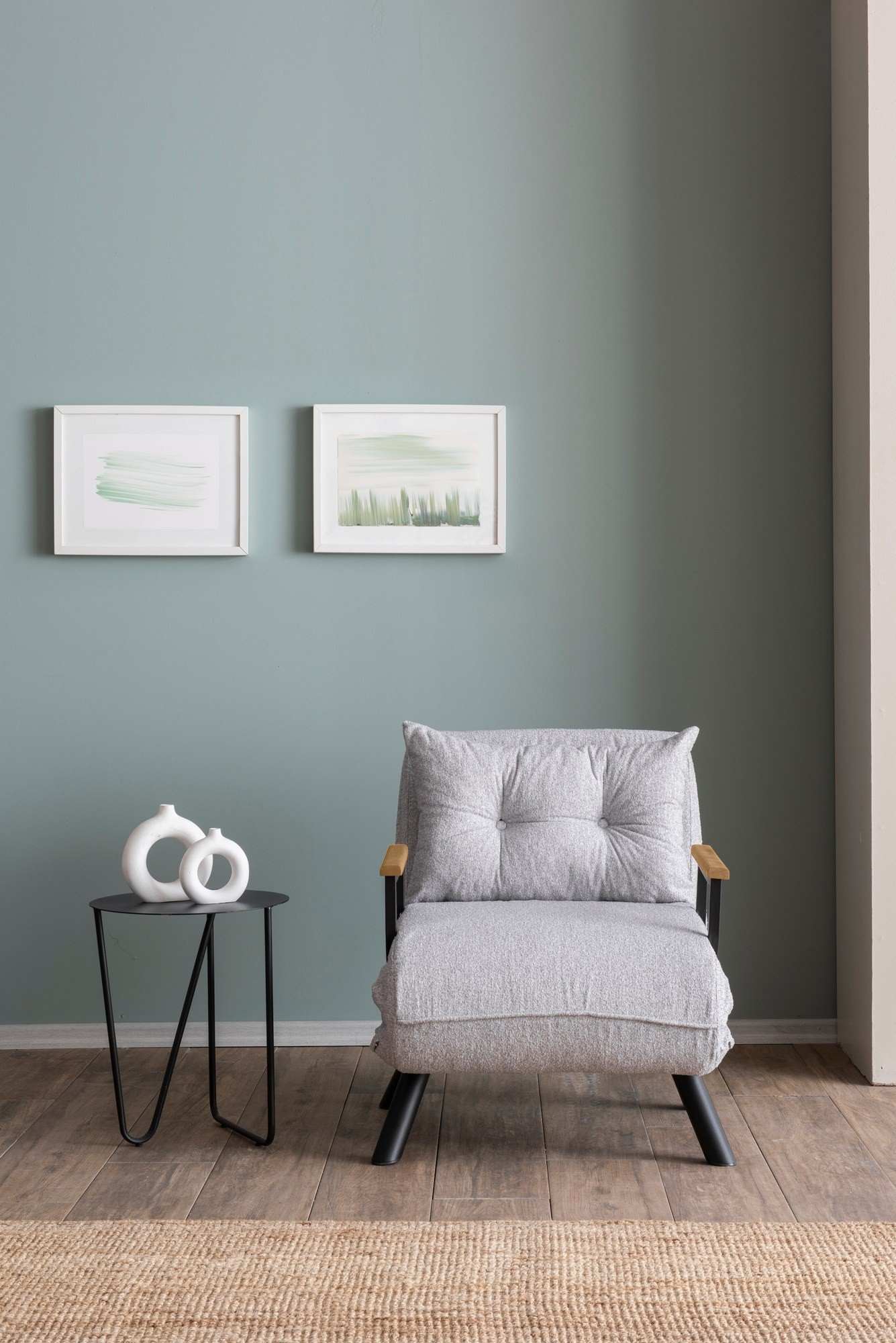 Sando Single Bettsofa - Grau in Grau präsentiert im Onlineshop von KAQTU Design AG. Bettsessel ist von Atelier Del Sofa