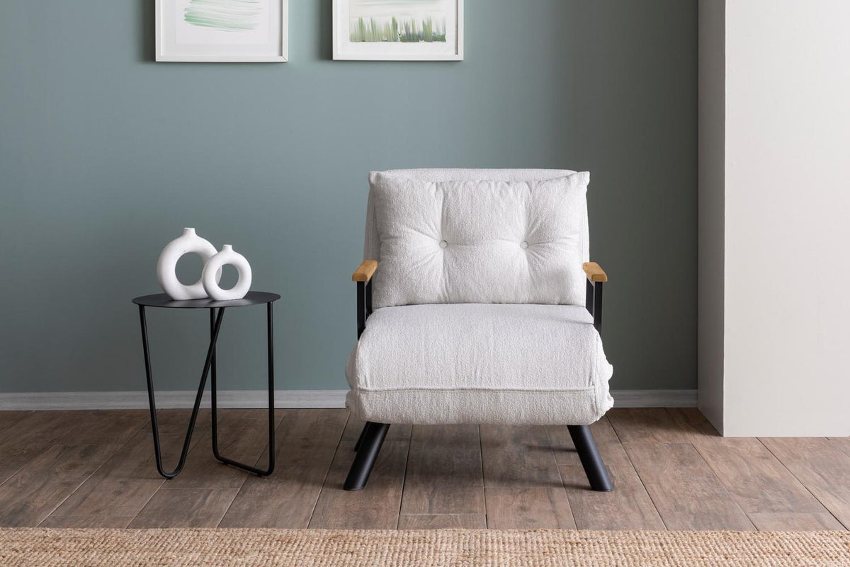 Sando Single Bettsofa - Weiss in Weiss präsentiert im Onlineshop von KAQTU Design AG. Bettsessel ist von Atelier Del Sofa