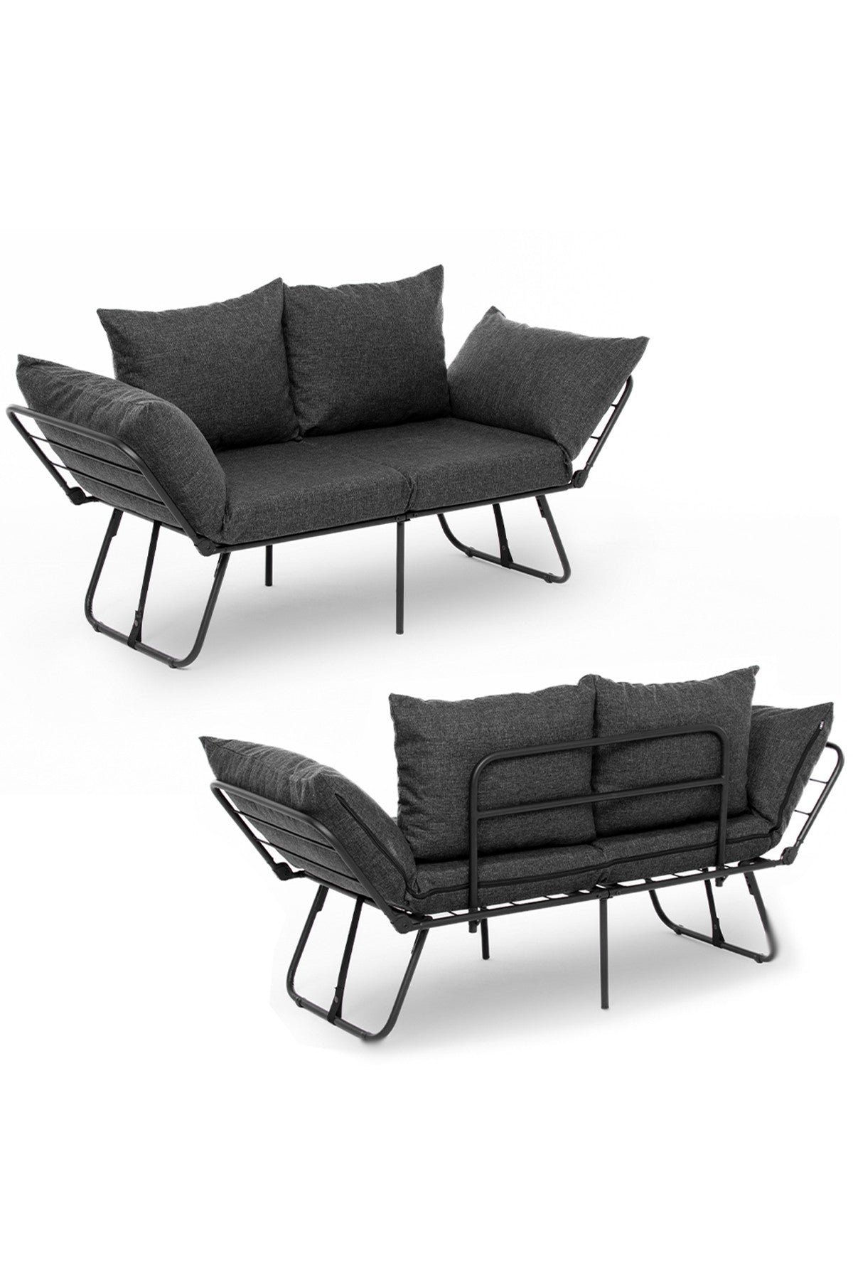 Entdecken Sie das Viper 2-Sitzer Schlafsofa in elegantem Dunkelgrau von Atelier Del Sofa – ideal für stilvolle Wohnräume und entspannte Nächte.