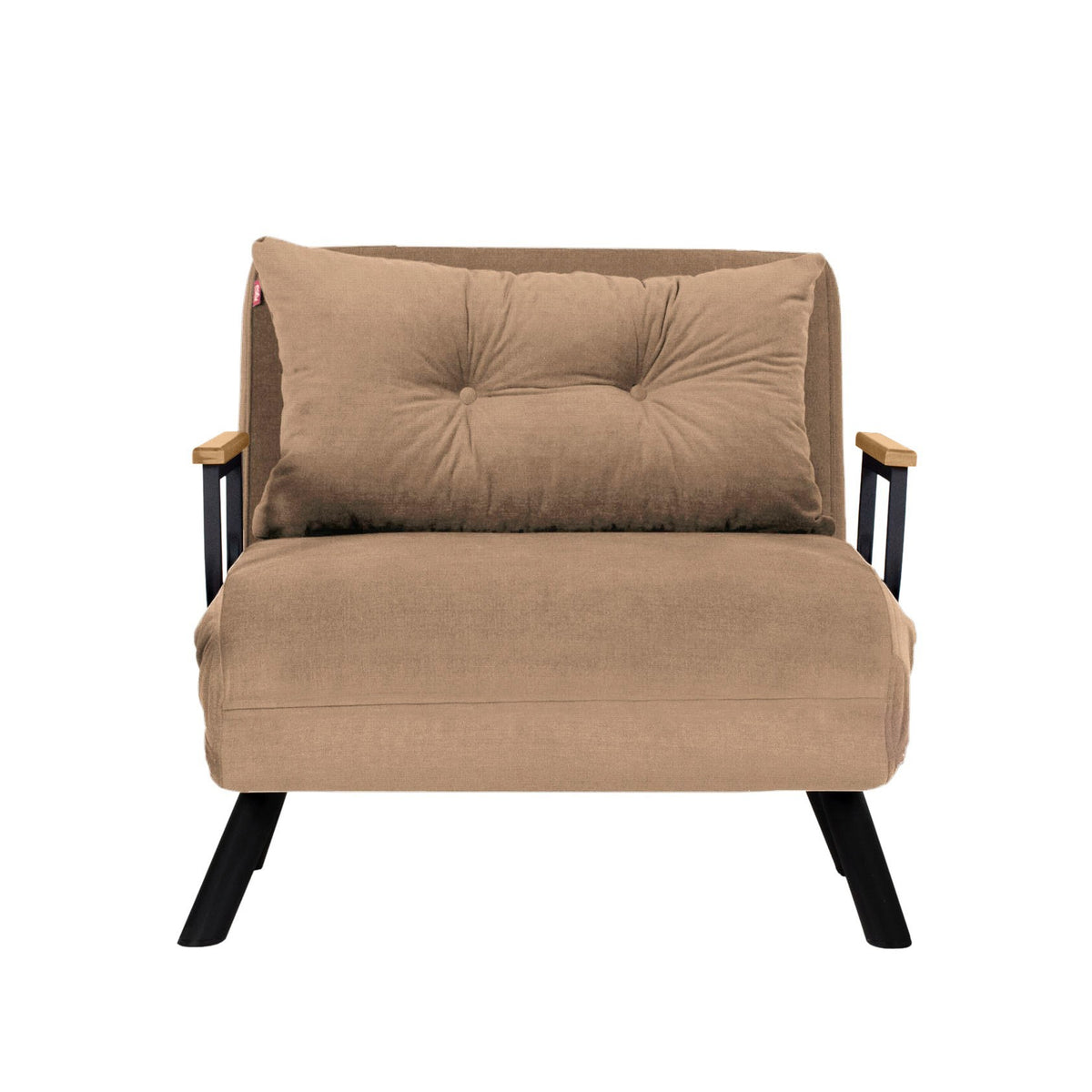 Sando Single Bettsofa - Hellbraun in Hellbraun präsentiert im Onlineshop von KAQTU Design AG. Bettsessel ist von Atelier Del Sofa