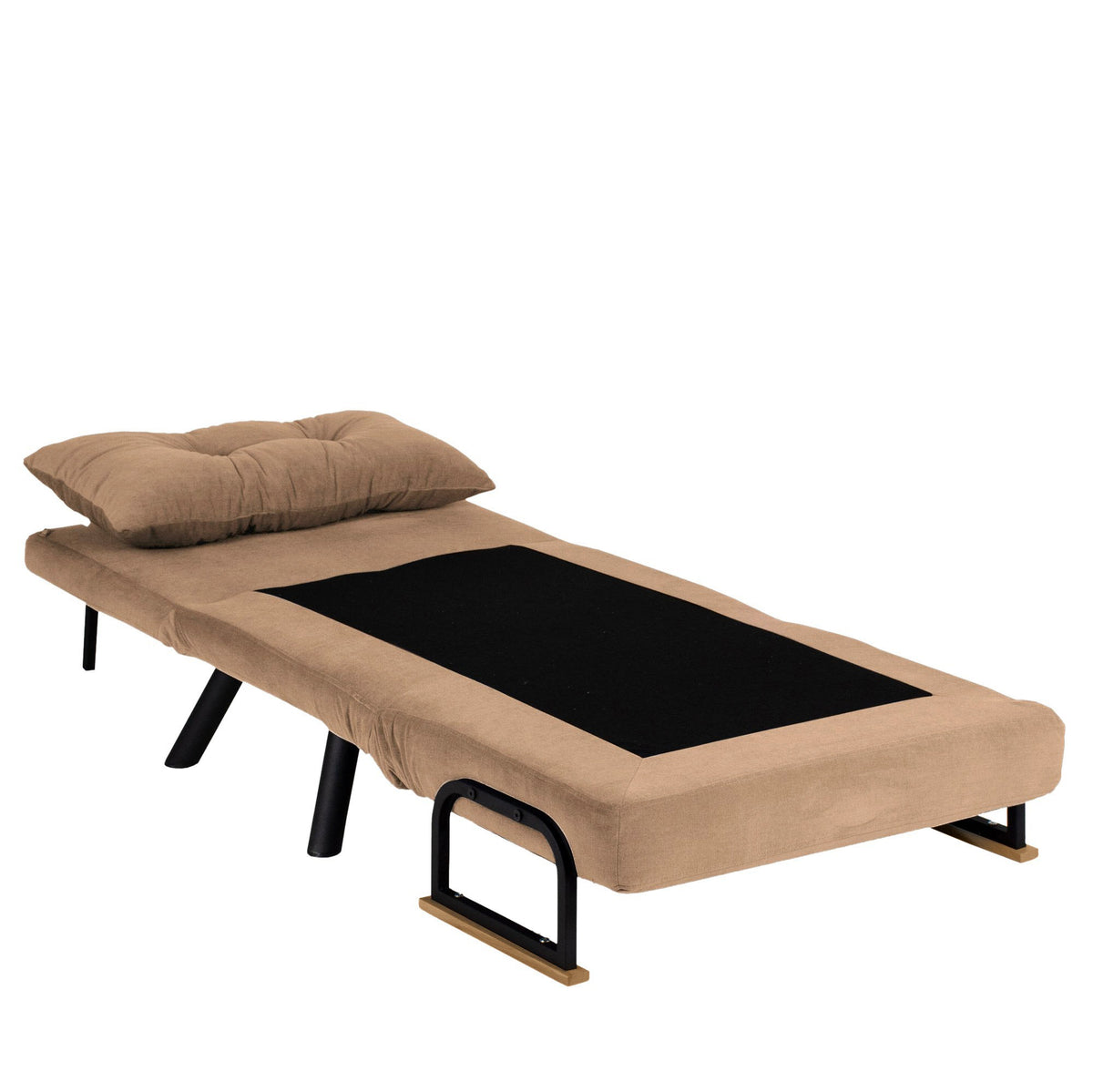 Sando Single Bettsofa - Hellbraun in Hellbraun präsentiert im Onlineshop von KAQTU Design AG. Bettsessel ist von Atelier Del Sofa