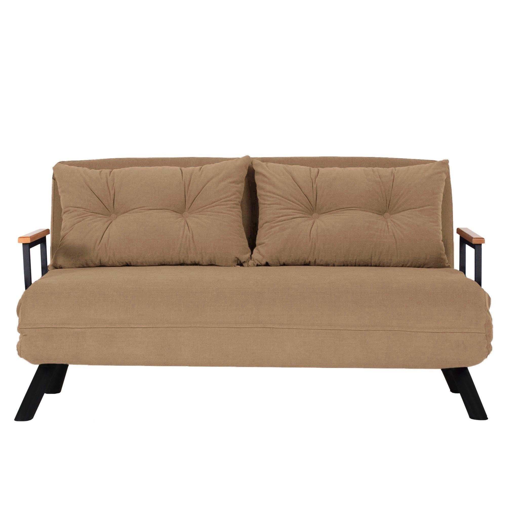 Sando 2-Seater - Light Brown v2 in Hellbraun präsentiert im Onlineshop von KAQTU Design AG. Bettsofa ist von Atelier Del Sofa