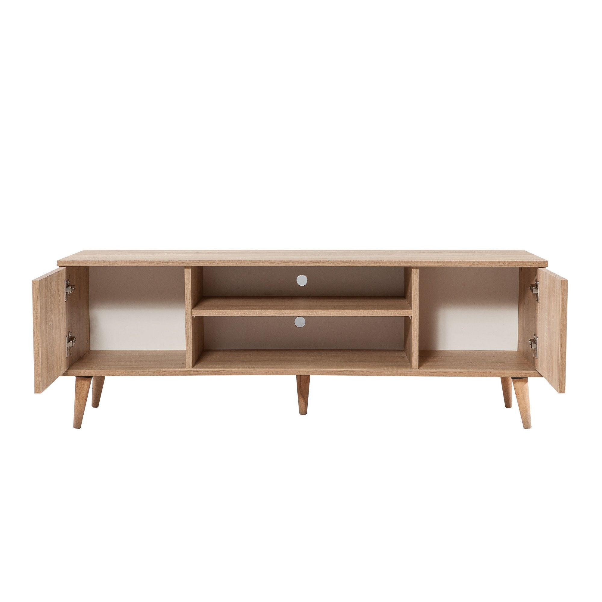 Entdecken Sie das Truva Sideboard von Hanah Home in Sonoma Eiche – die perfekte Kombination aus Funktionalität und zeitloser Eleganz für Ihr Wohnzimmer!