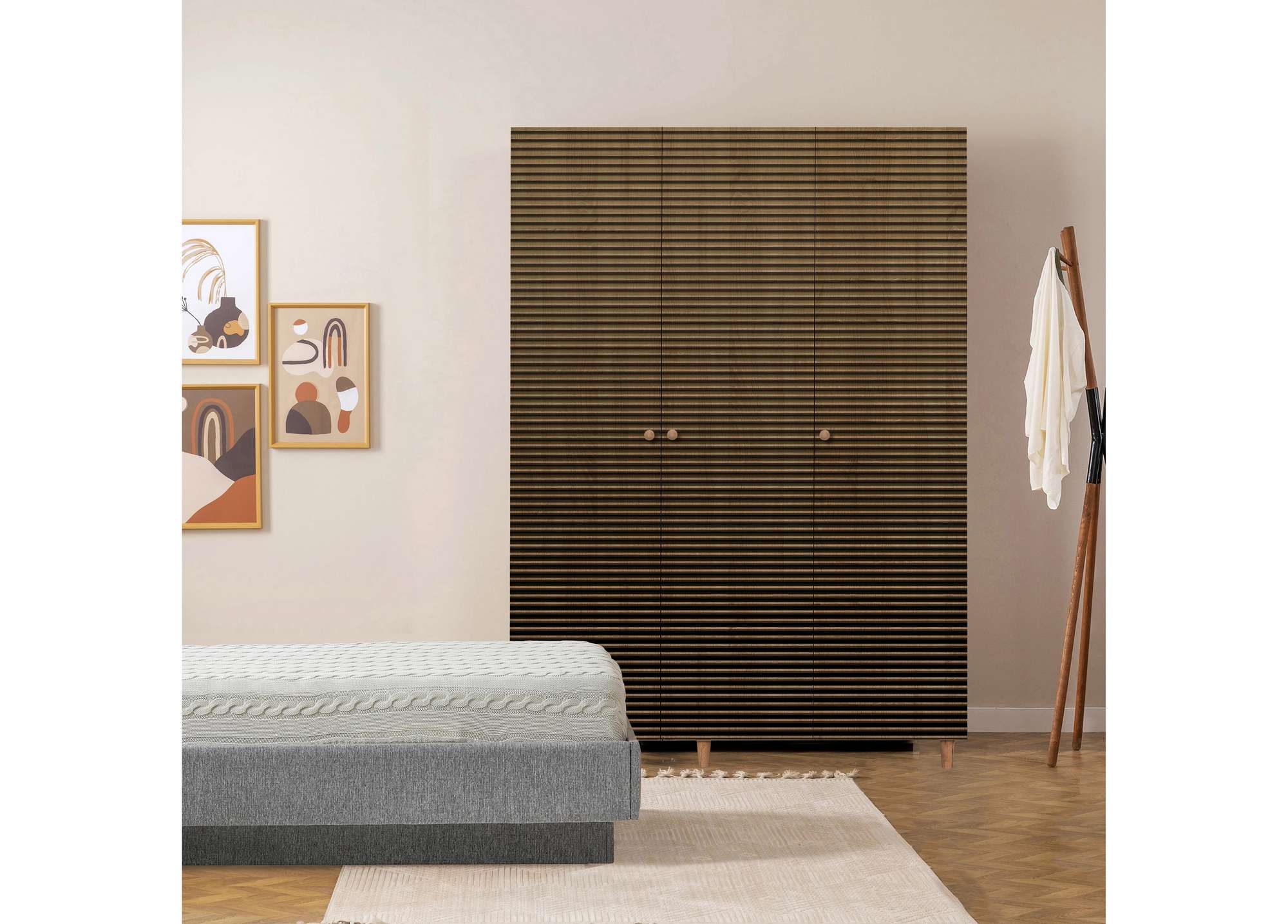 Entdecken Sie die stilvolle Mode Garderobe in Sonoma Eiche von Hanah Home – modern, funktional und ideal für Ihr Schlafzimmer!