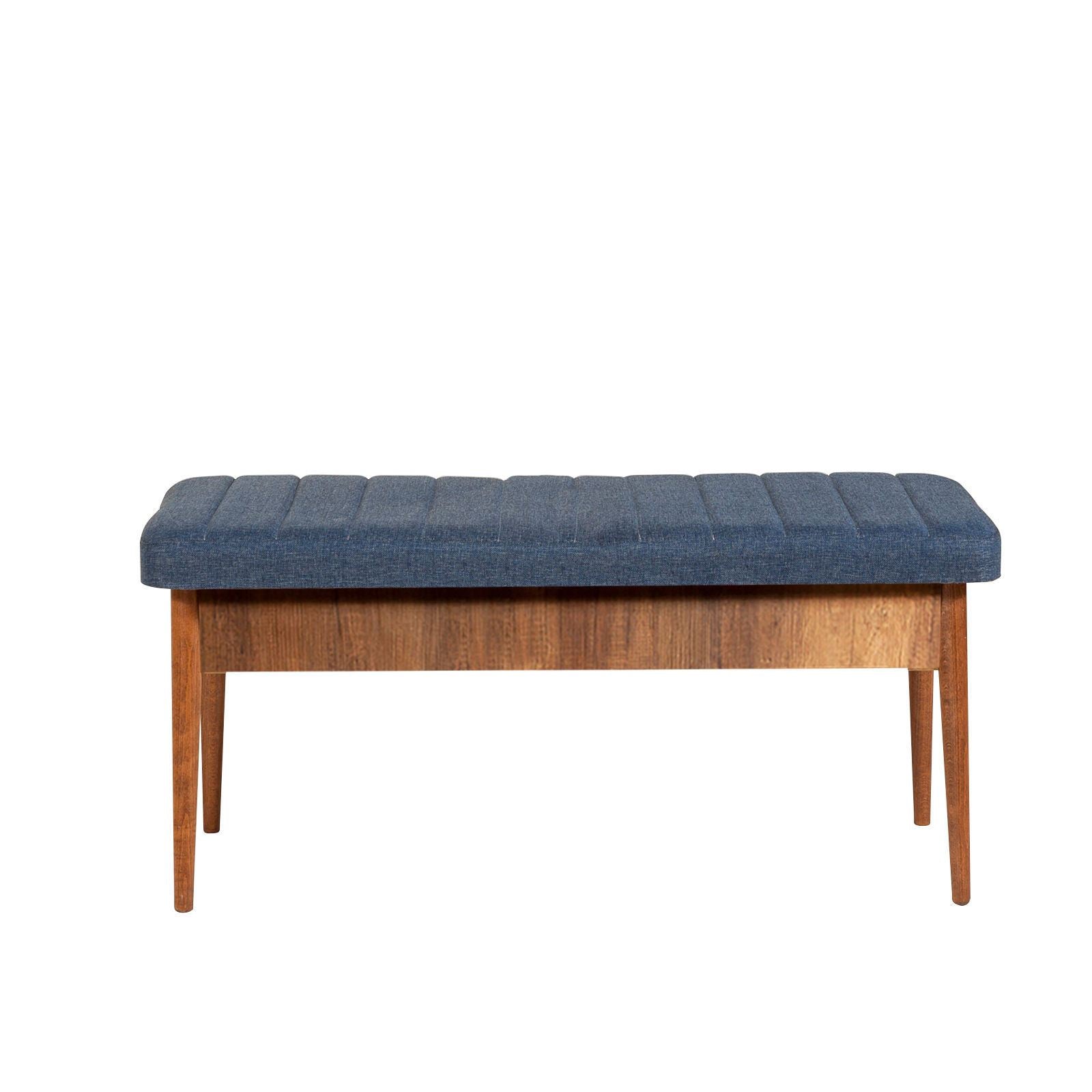 Vina Bench Dark Blue, Walnut in Walnuss Dunkelblau präsentiert im Onlineshop von KAQTU Design AG. Sitzbank ist von Hanah Home