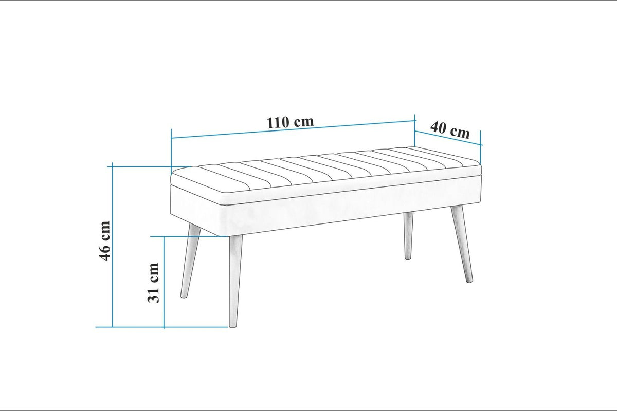 Vina Bench Sitzbank - Walnuss Dunkelblau in Walnuss Dunkelblau präsentiert im Onlineshop von KAQTU Design AG. Sitzbank ist von Hanah Home
