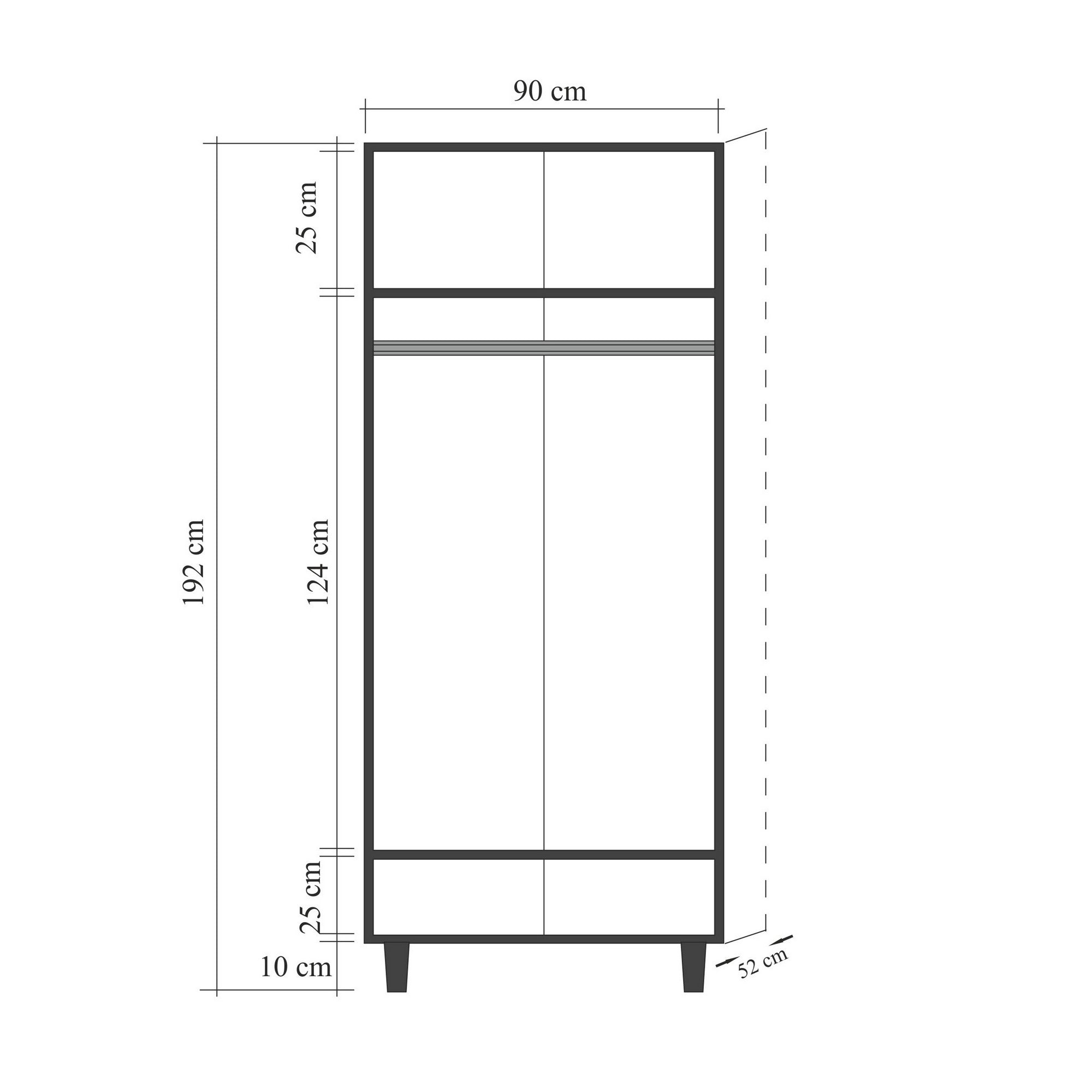 Optimieren Sie Ihren Raum mit der Lidya 2 Garderobe in Sonomo von Hanah Home – stilvoll, robust und ideal für Ihre Aufbewahrungsbedürfnisse.