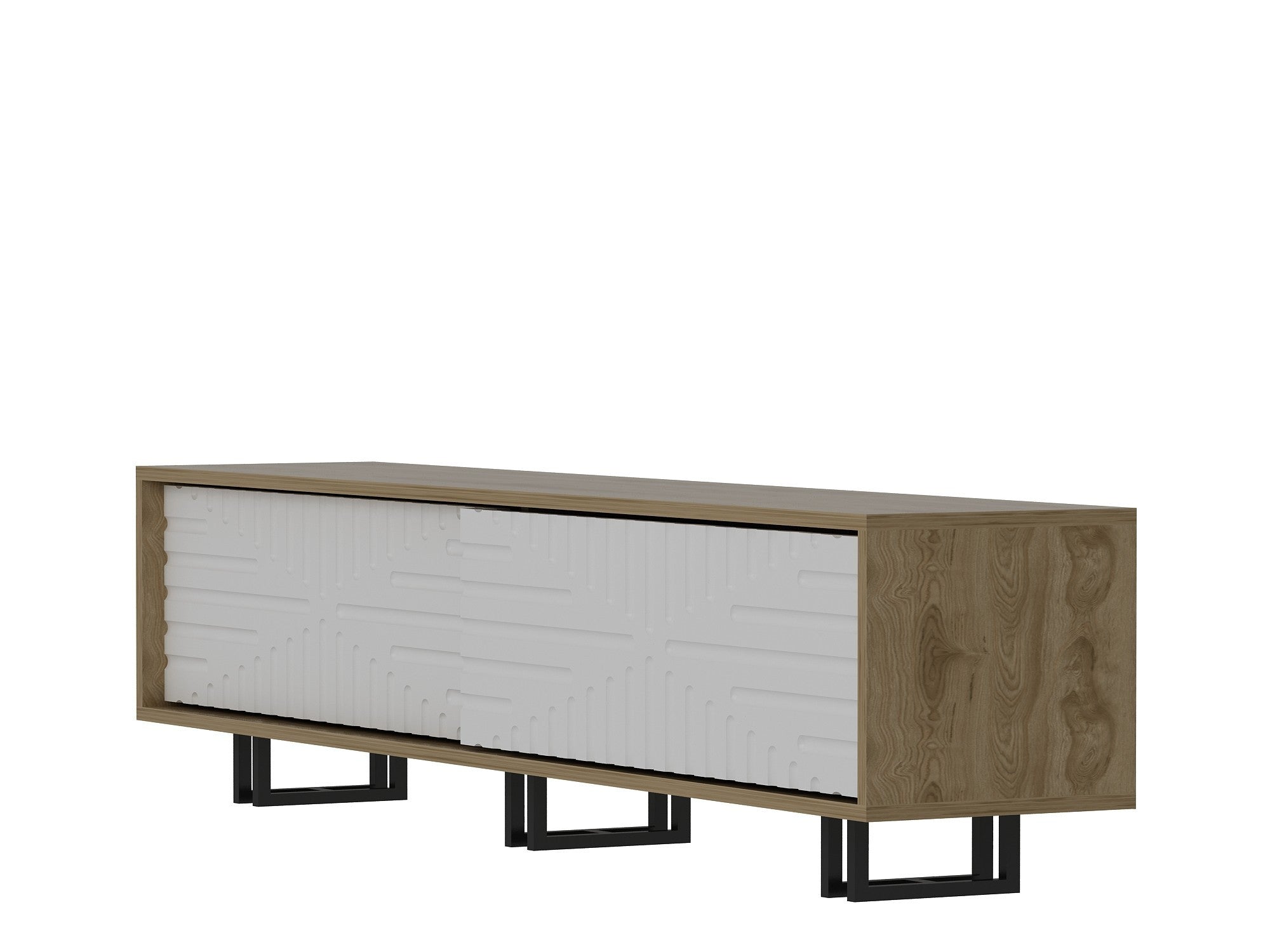 Gestalten Sie Ihr Zuhause mit dem Askal Sideboard in Eiche Weiss von Hanah Home. Modernes Design trifft auf funktionalen Stauraum für ein stilvolles Ambiente.