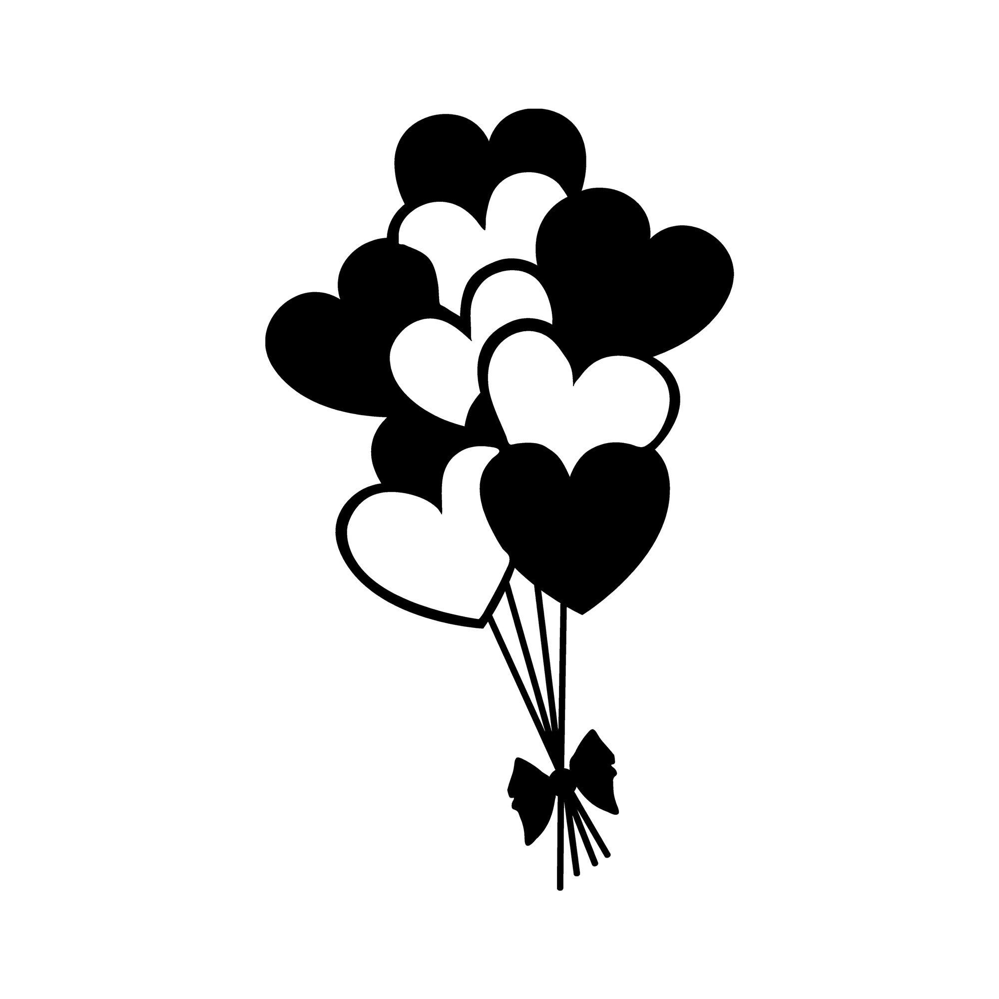 Balloons - Black in Schwarz präsentiert im Onlineshop von KAQTU Design AG. Wanddeko ist von Wallity
