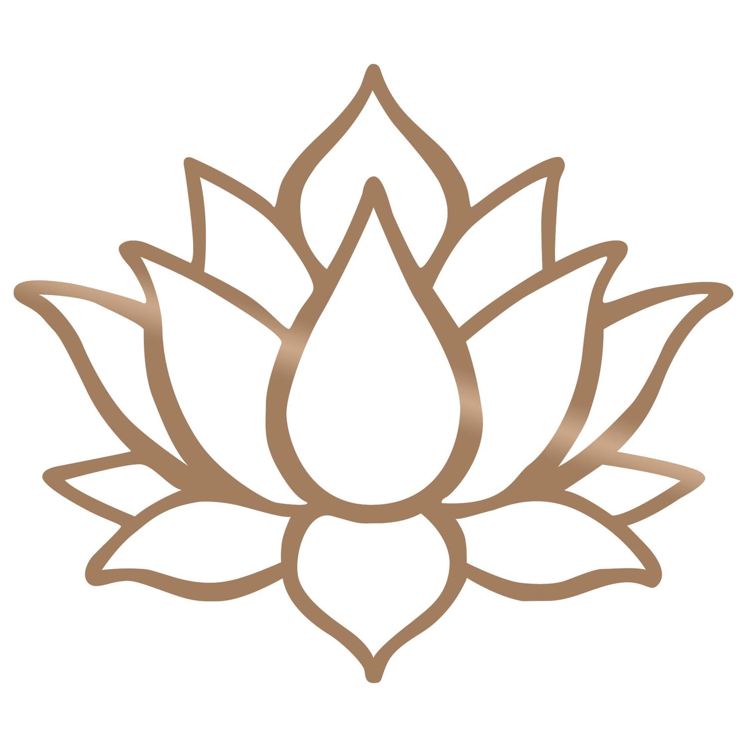 Verleihen Sie Ihrem Zuhause mit der Lotus Flower 1 Wanddeko in Kupfer von Wallity einen Hauch von Eleganz und zeitloser Schönheit.