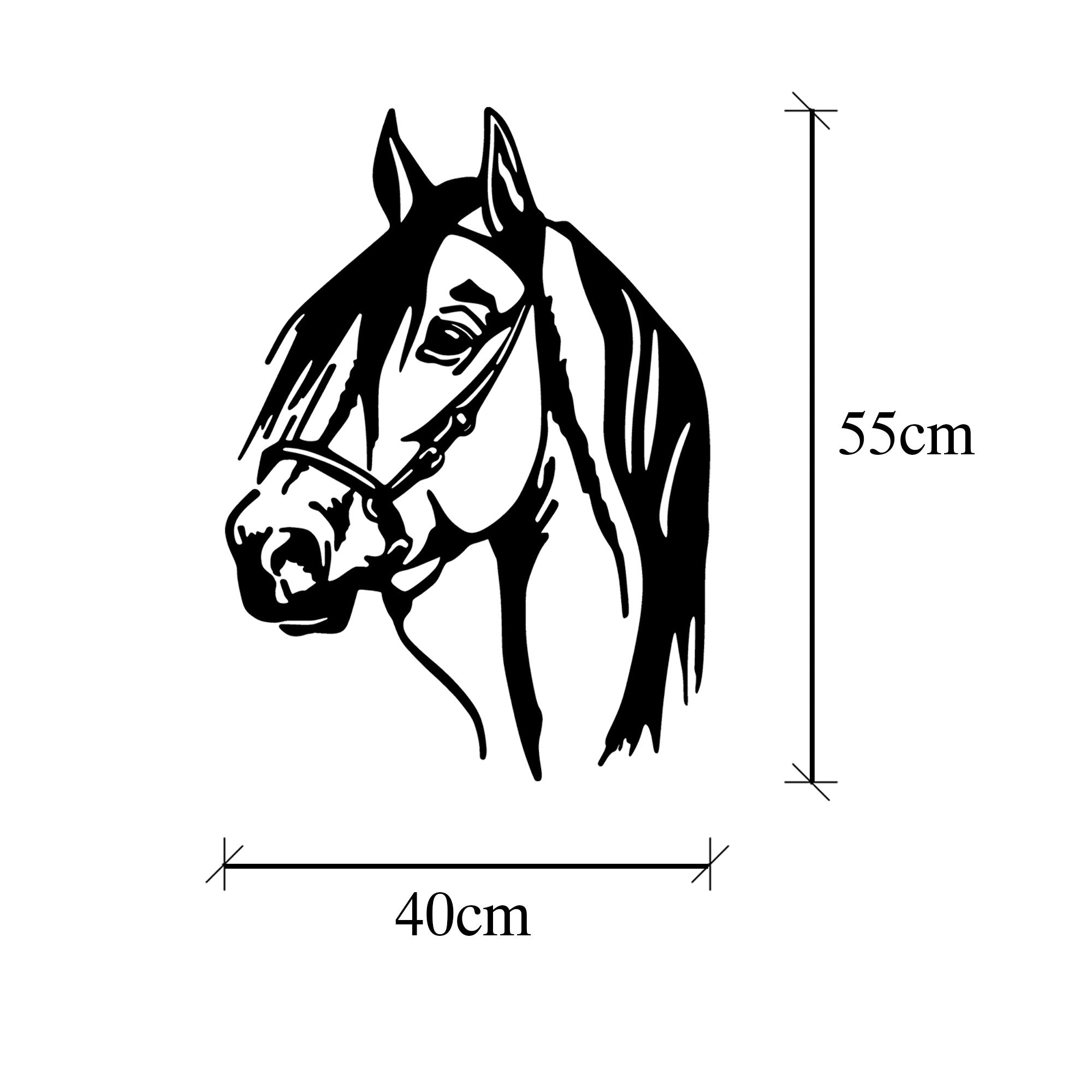 Verleihen Sie Ihrem Zuhause mit der eleganten Horse Head Wanddeko von Wallity in Schwarz einen Hauch von Raffinesse und Stil.