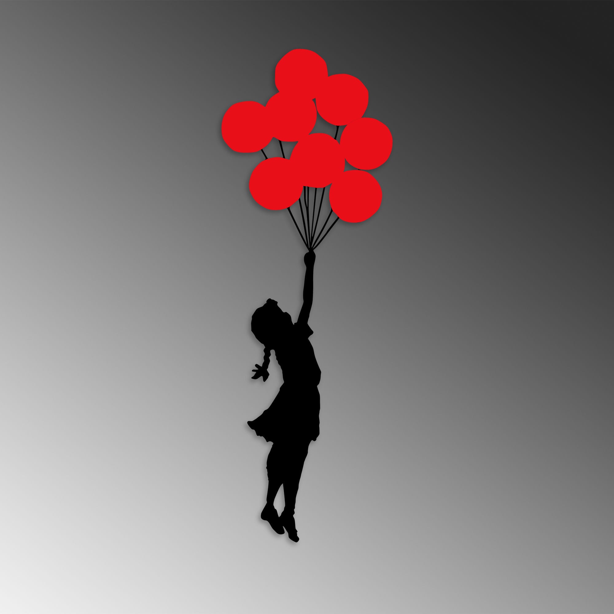 Banksy - 11 in Schwarz Rot präsentiert im Onlineshop von KAQTU Design AG. Wanddeko ist von Wallity