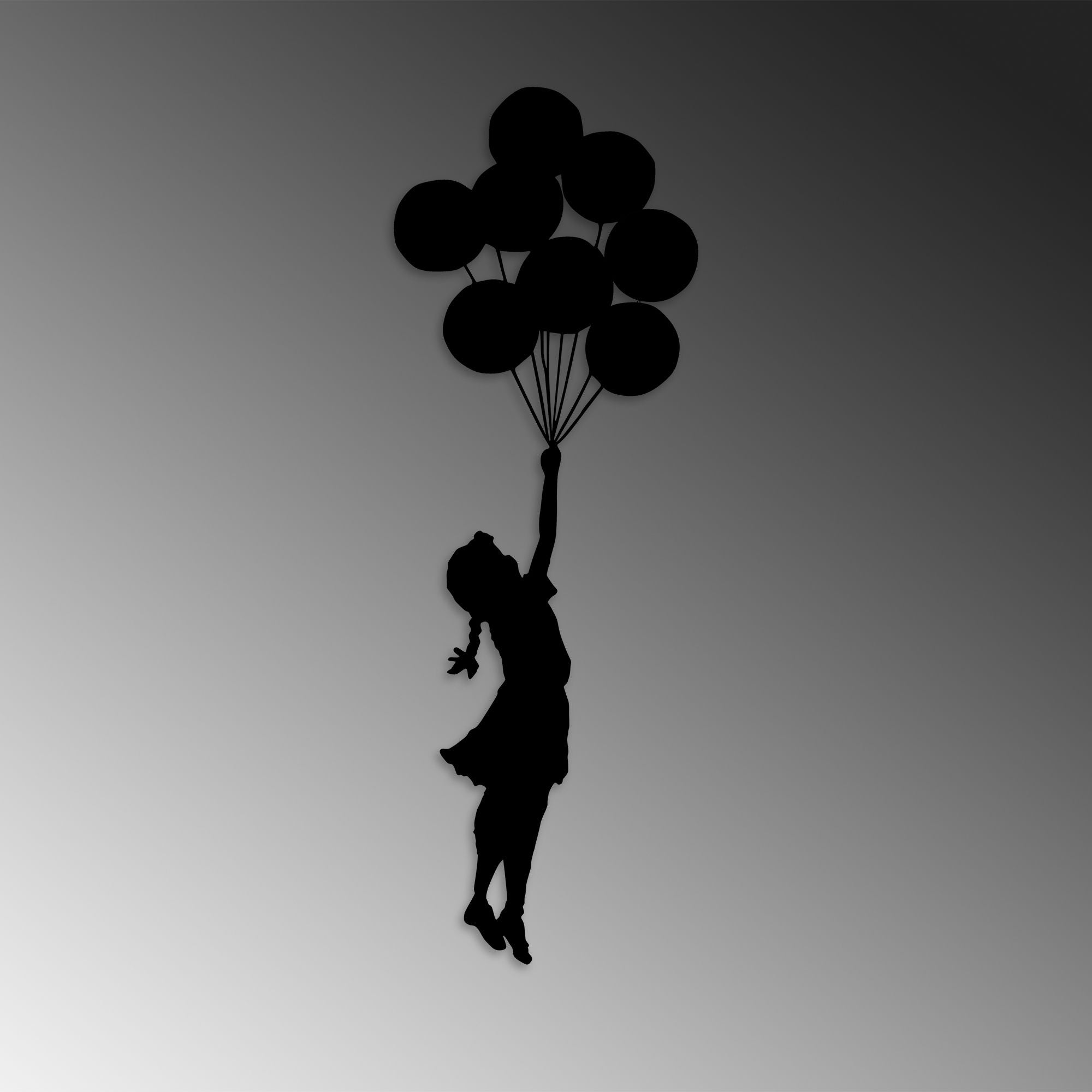 Banksy - 12 in Schwarz präsentiert im Onlineshop von KAQTU Design AG. Wanddeko ist von Wallity