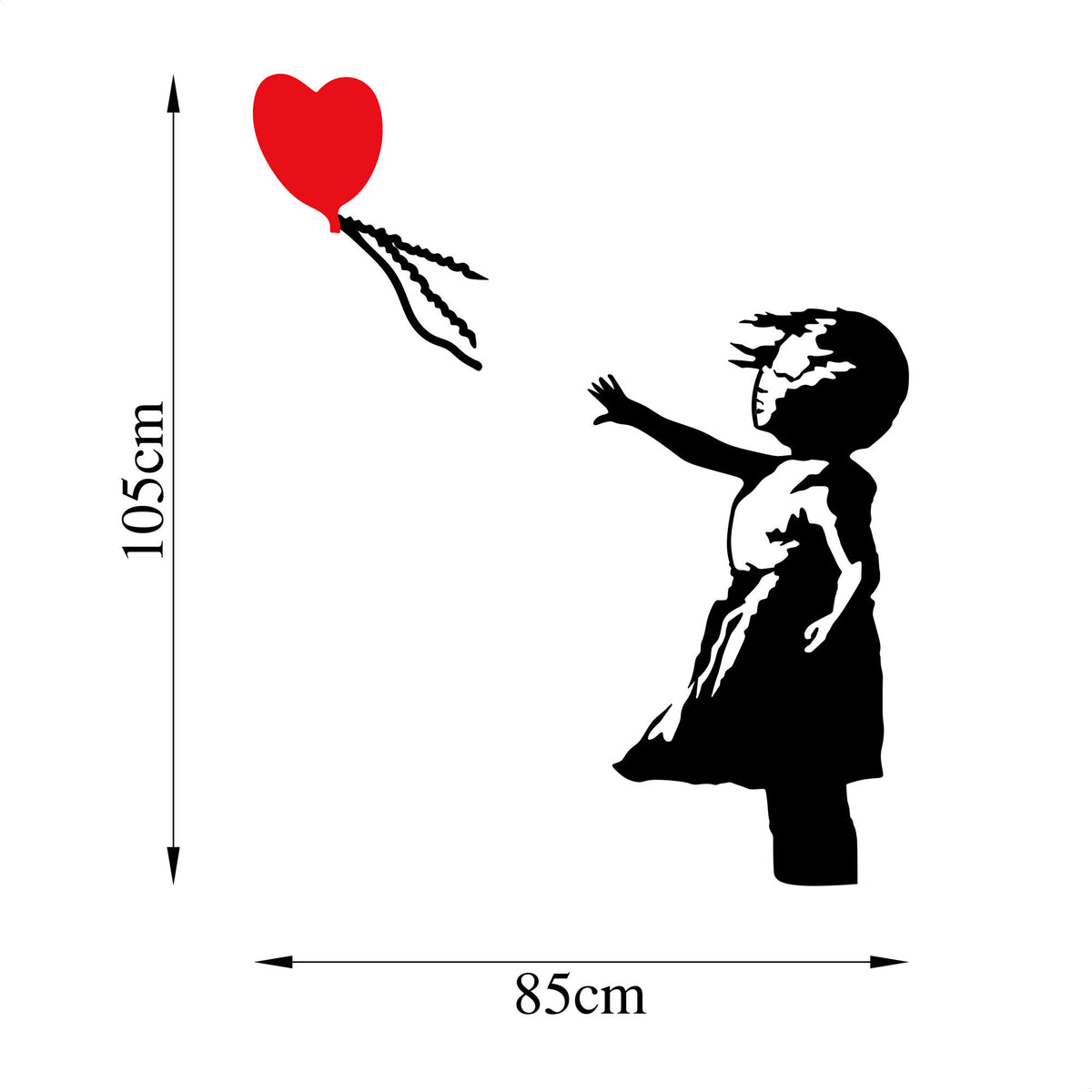 Banksy Wanddeko - Schwarz Rot in Schwarz Rot präsentiert im Onlineshop von KAQTU Design AG. Wanddeko ist von Wallity