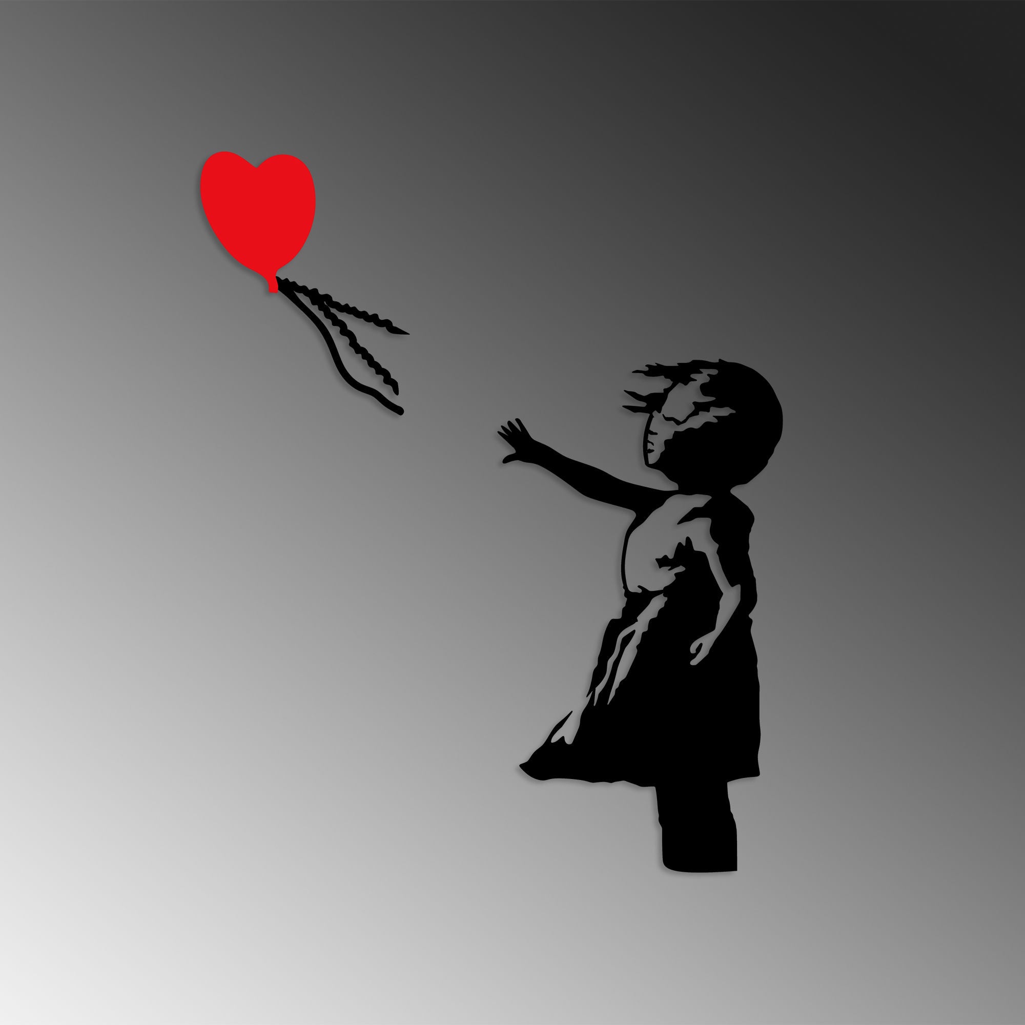 Banksy - 13 in Schwarz Rot präsentiert im Onlineshop von KAQTU Design AG. Wanddeko ist von Wallity