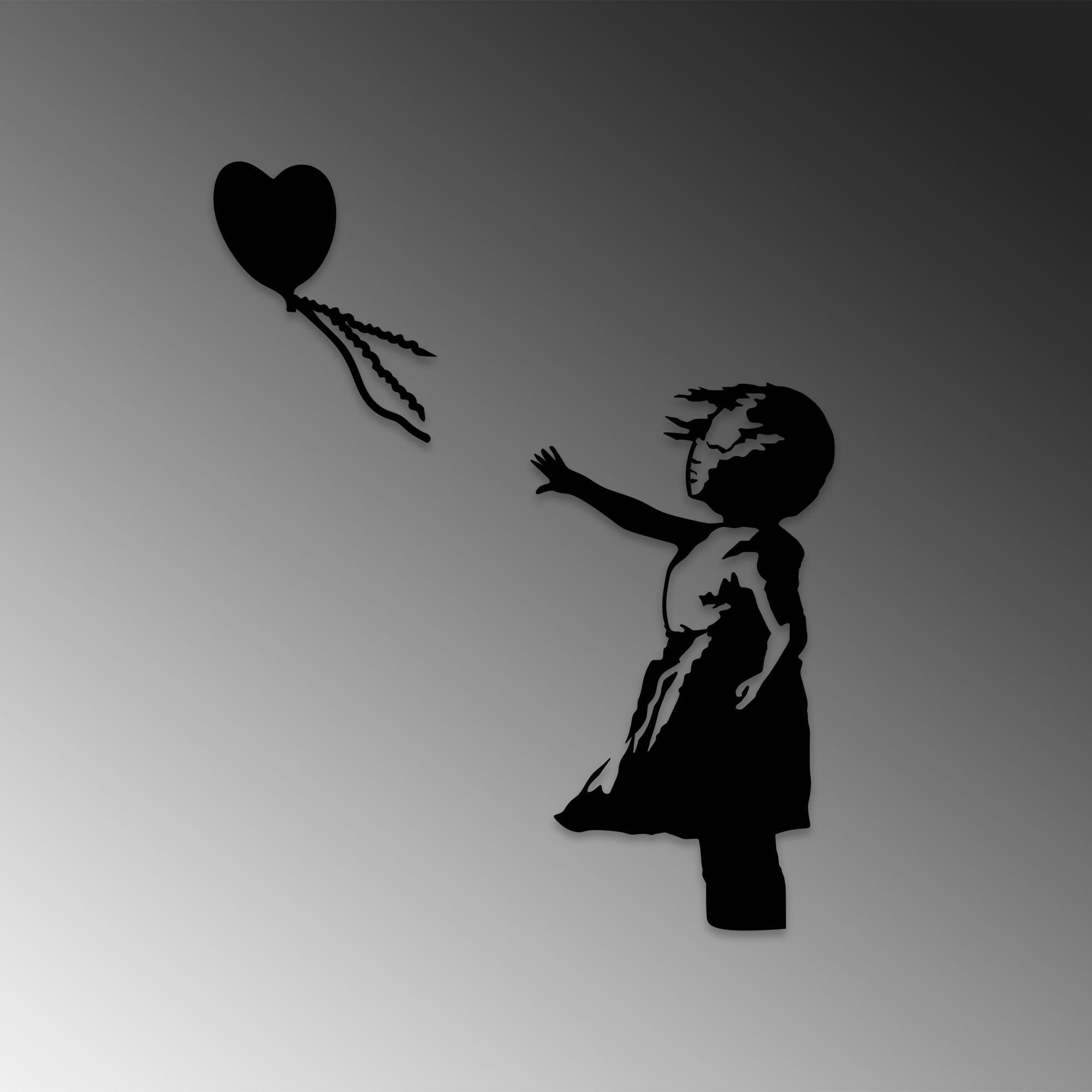 Banksy - 14 in Schwarz präsentiert im Onlineshop von KAQTU Design AG. Wanddeko ist von Wallity