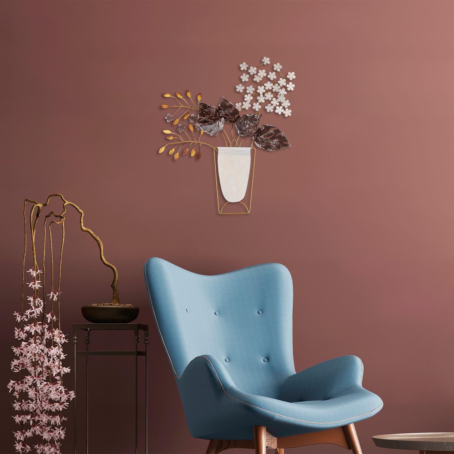 Verleihen Sie Ihrem Zuhause mit der mehrfarbigen Wanddeko "Flowers in Pots" von Wallity einen Hauch von Eleganz und Kreativität.