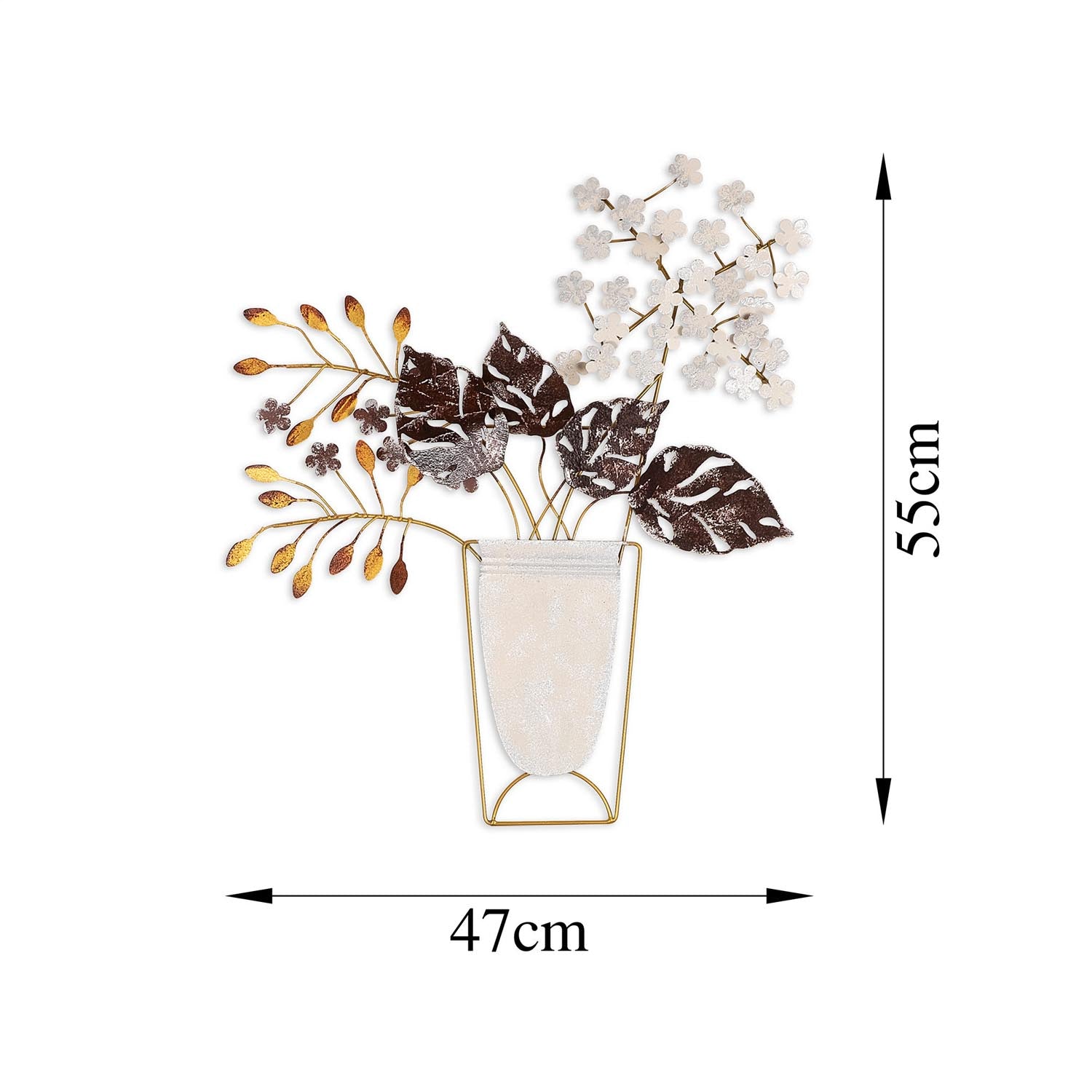 Entdecken Sie die handgemalte Wanddeko "Flowers in Pots" von Wallity – ein einzigartiges Metallkunstwerk, das jeden Raum verzaubert.