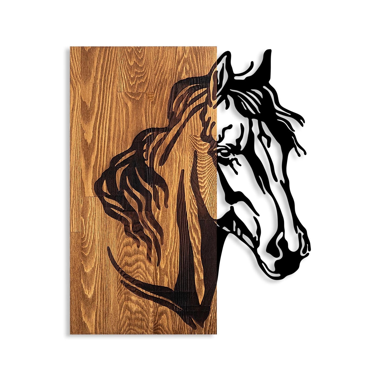 Horse 1 in Walnuss Schwarz präsentiert im Onlineshop von KAQTU Design AG. Wanddeko ist von Wallity