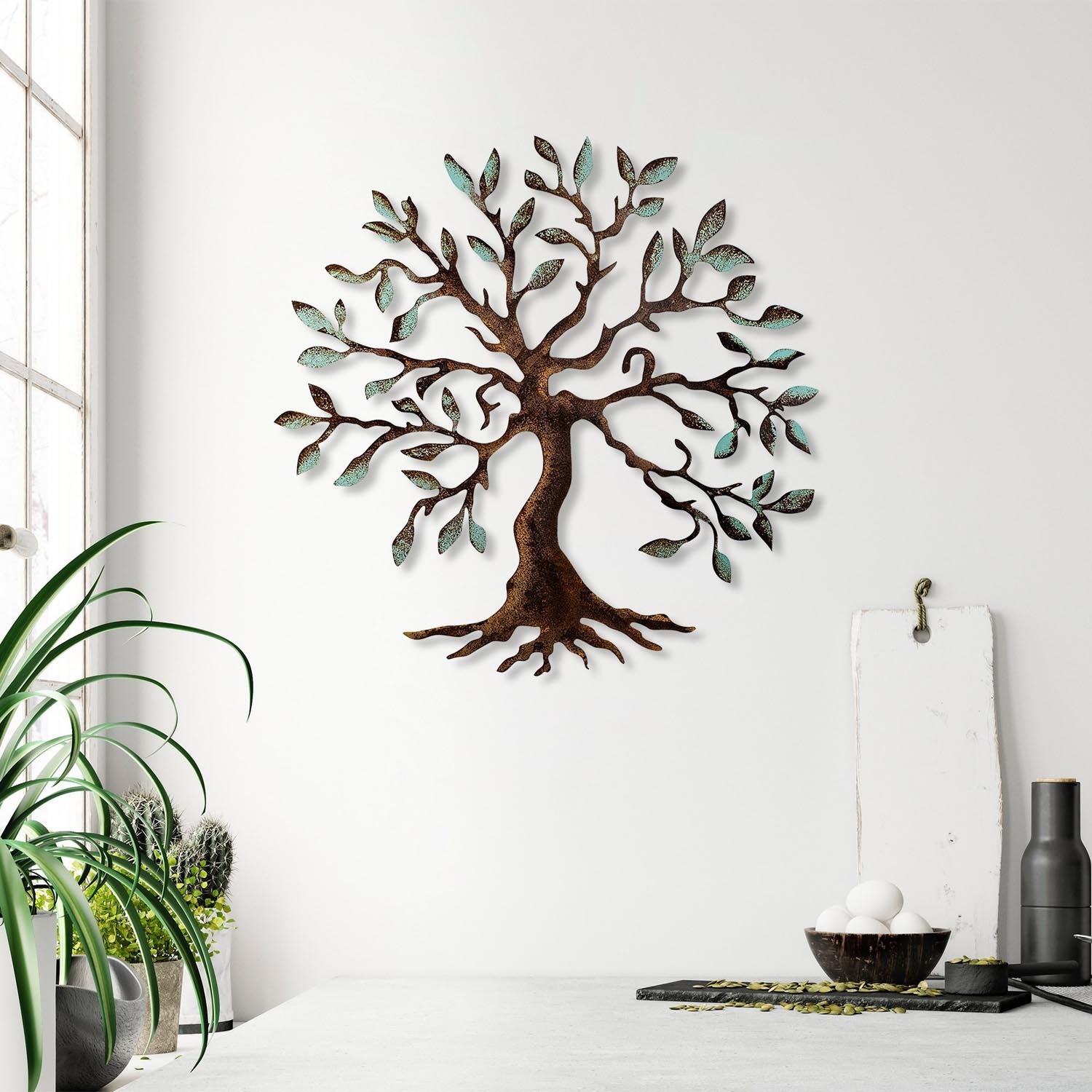Verleihen Sie Ihrem Zuhause mit der mehrfarbigen Tree Wanddeko von Wallity einen Hauch von Eleganz und Kreativität – ein einzigartiges Metallkunstwerk!