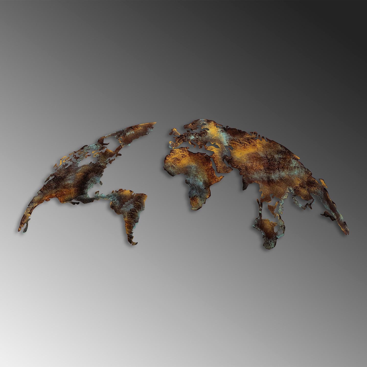 Entdecken Sie die faszinierende World Map Medium Wanddeko von Wallity – ein einzigartiges Kunstwerk, das Stil und Persönlichkeit in jeden Raum bringt.